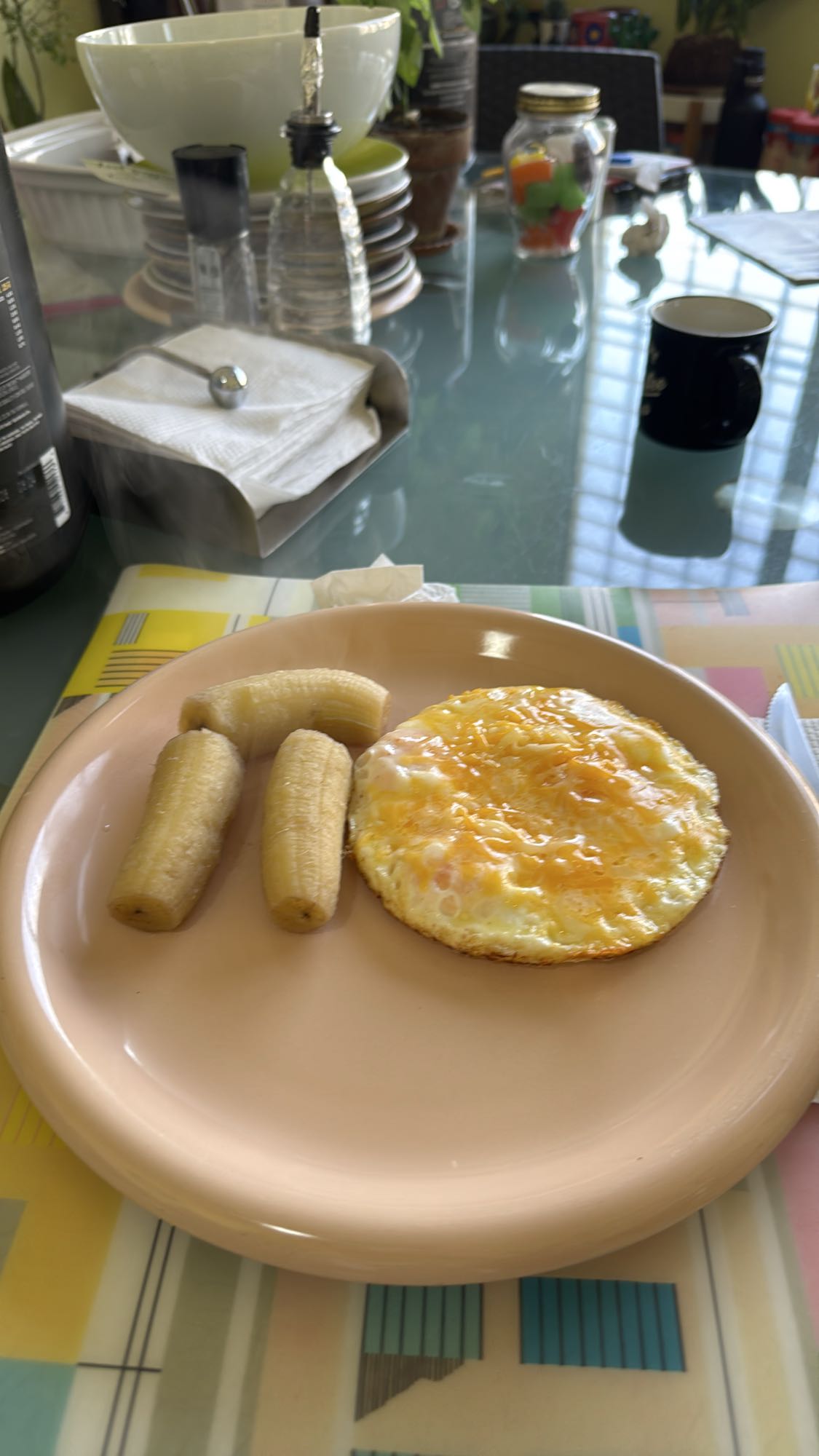 Huevos con plátano