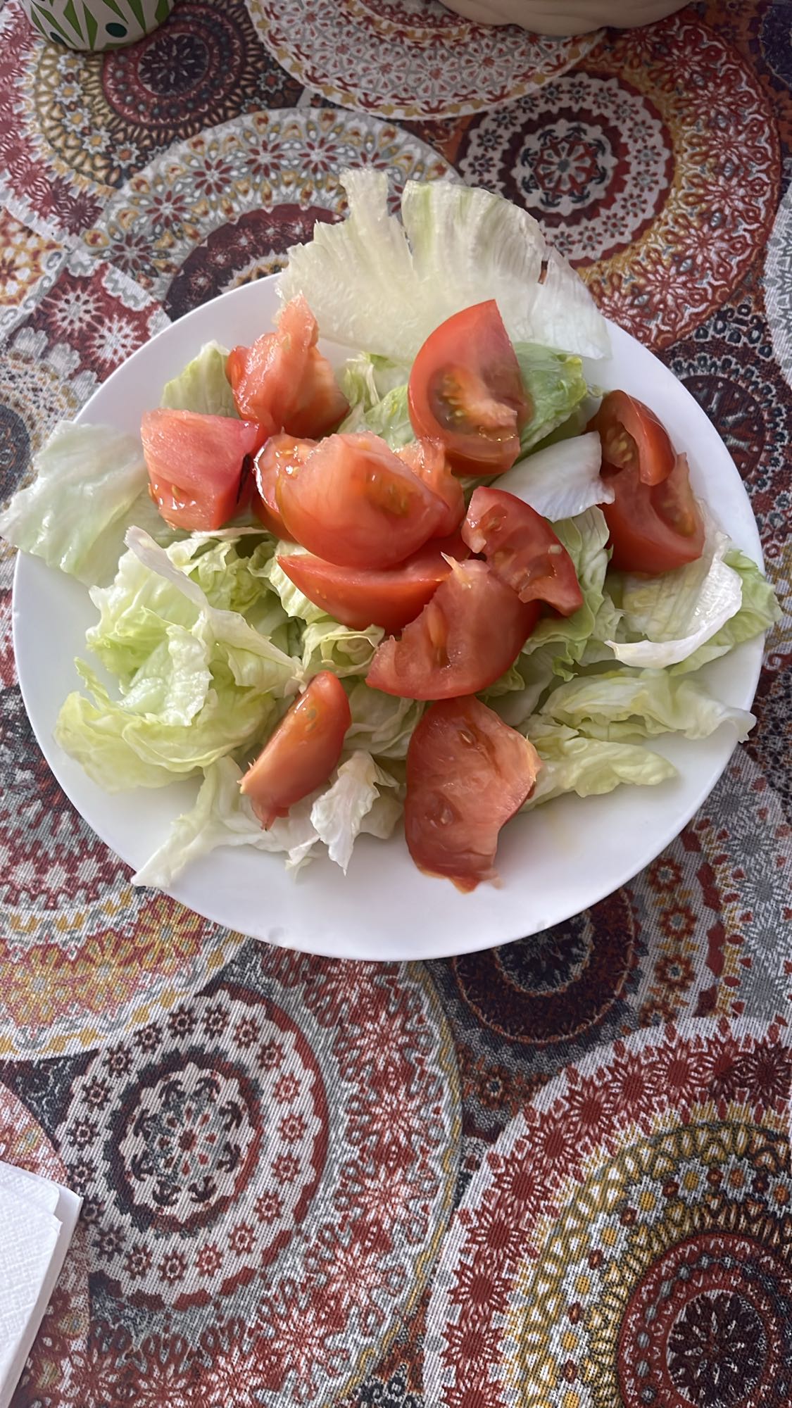 Ensalada de lechuga y tomate