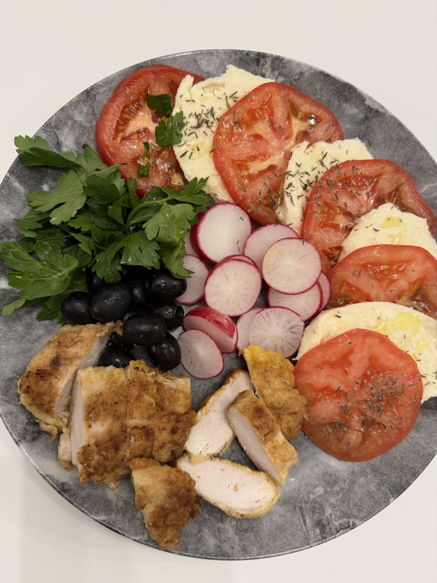 Assiette poulet et salade