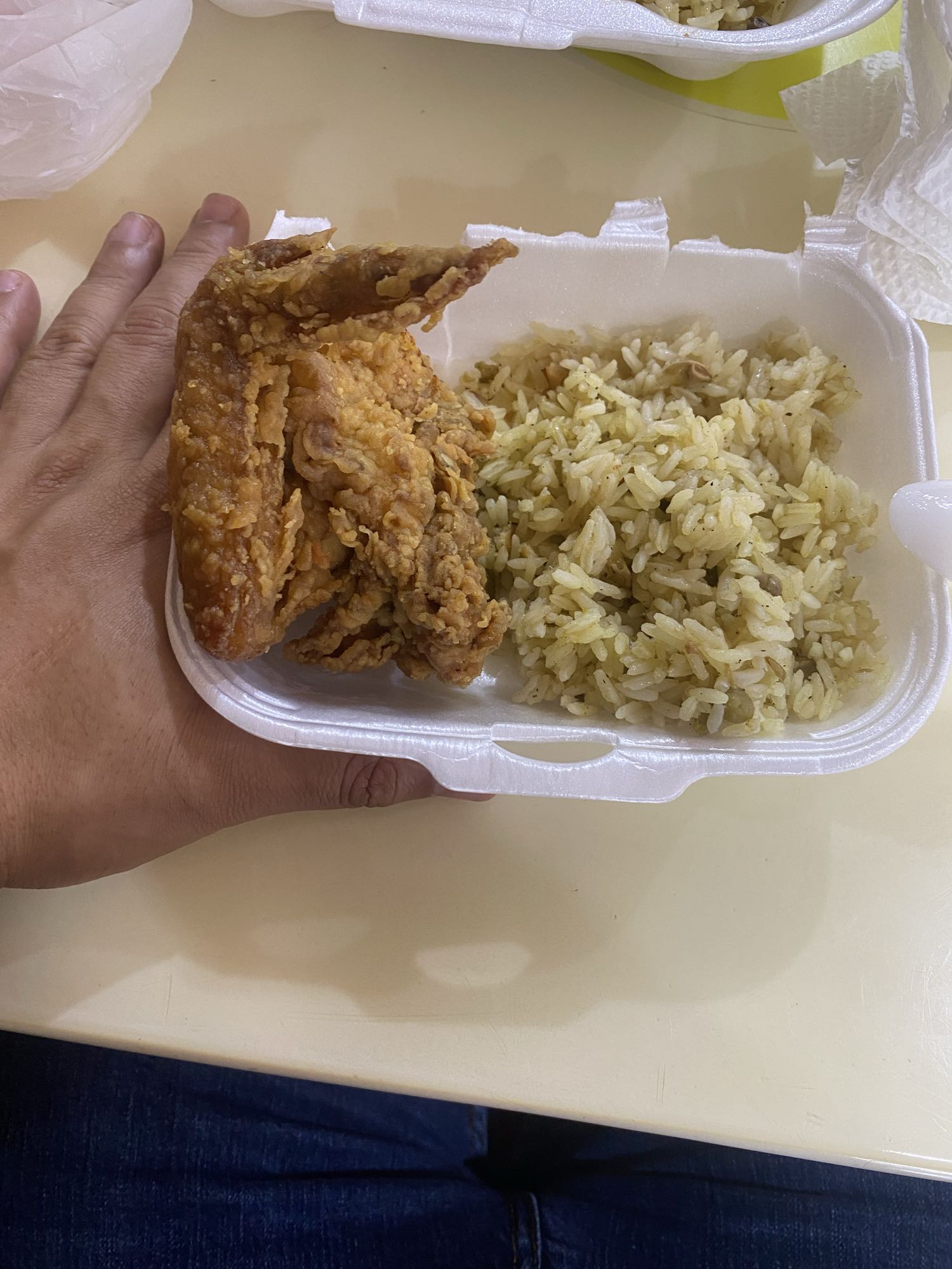 Pollo frito con arroz