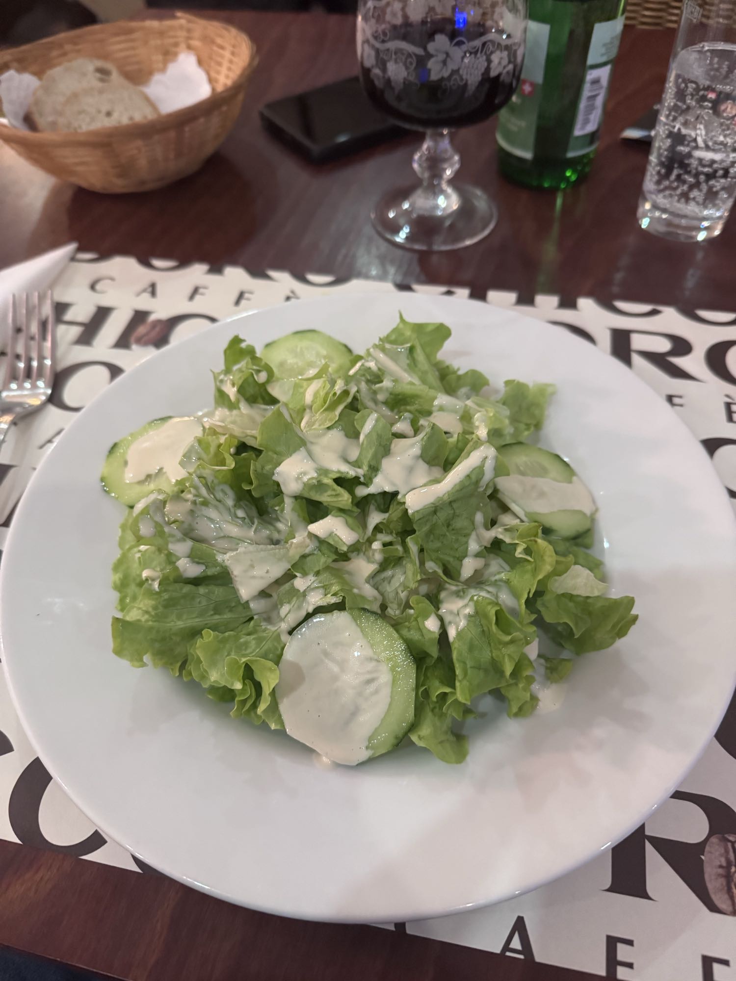 Insalata verde con cetrioli