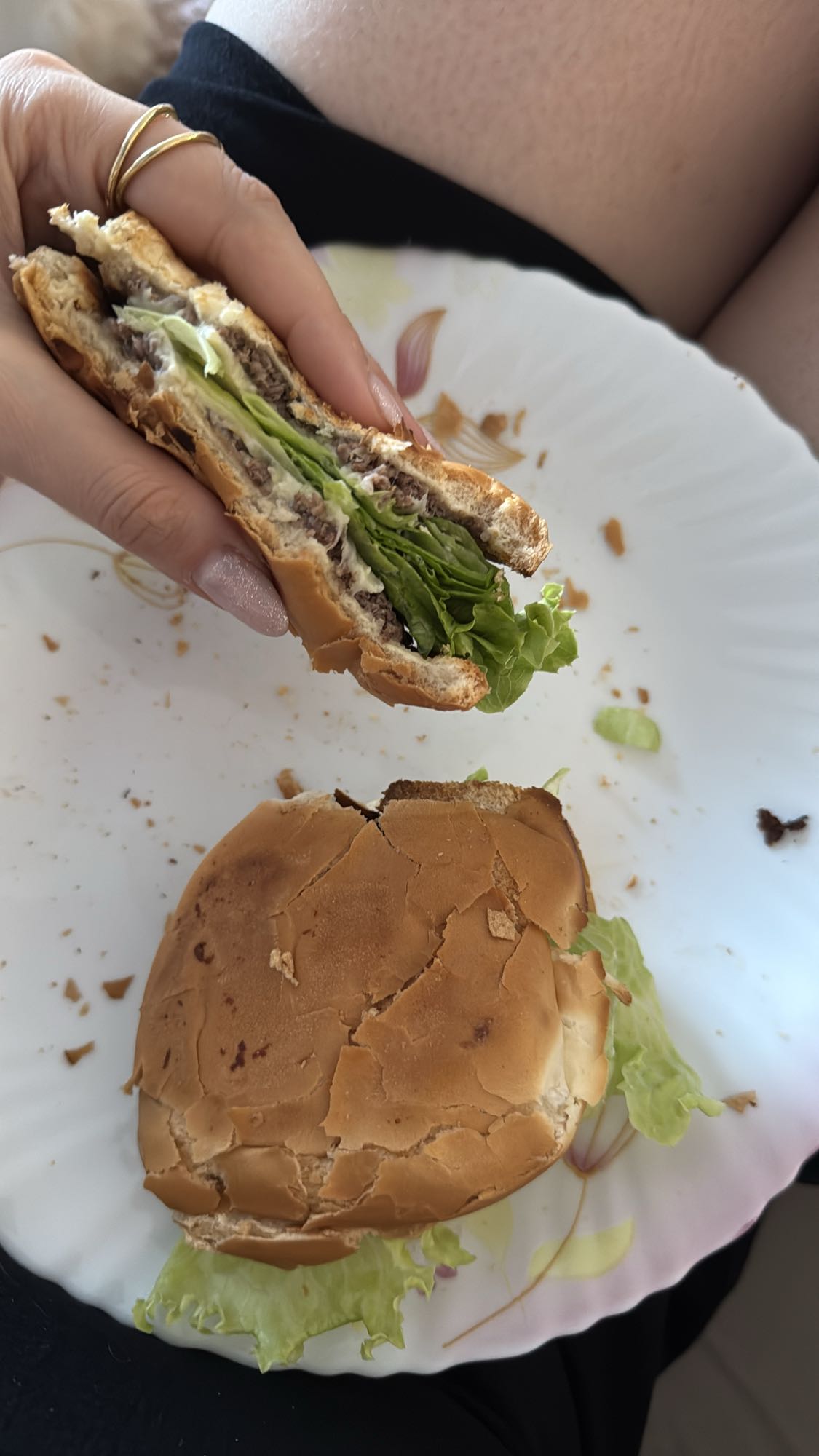 Hambúrguer simples com alface