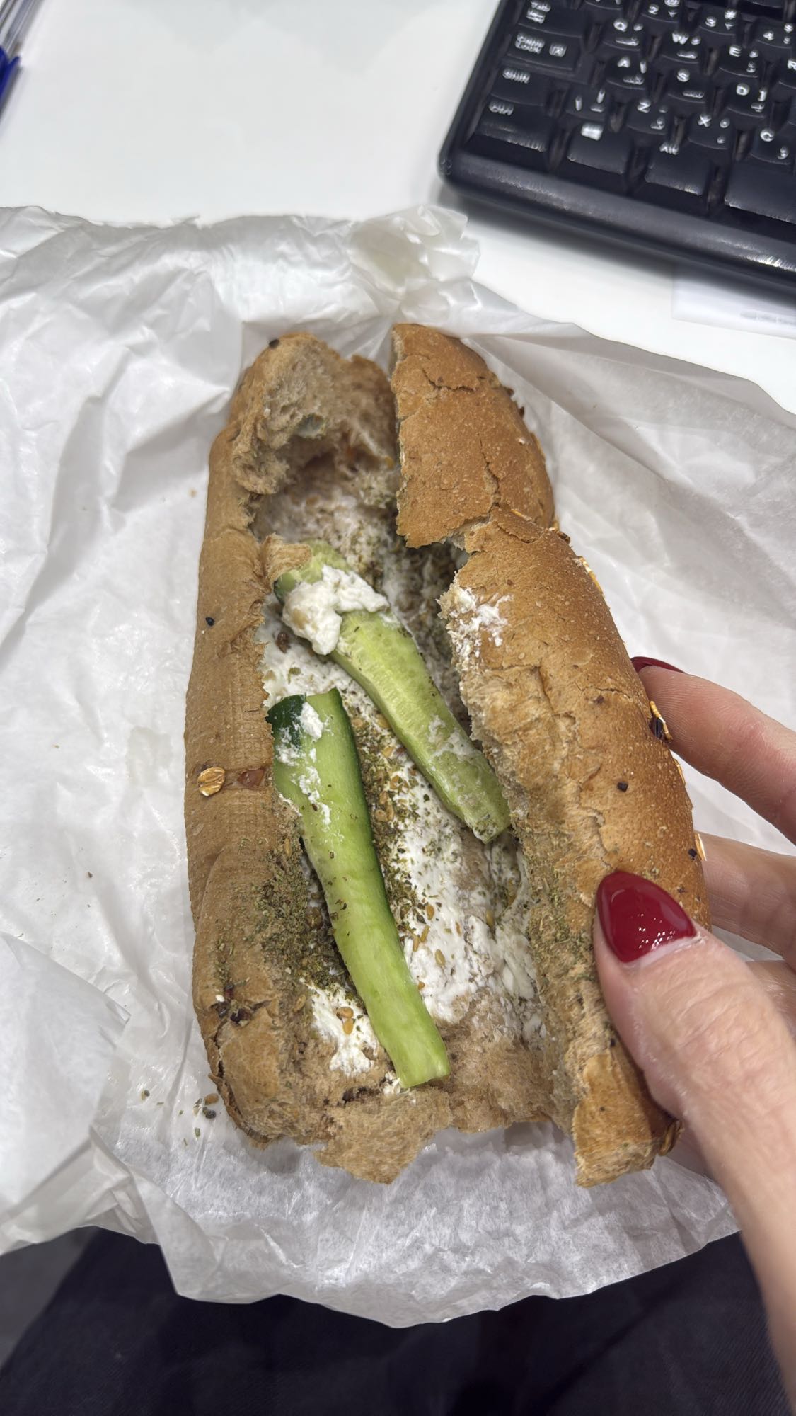 Whole wheat cucumber sandwich