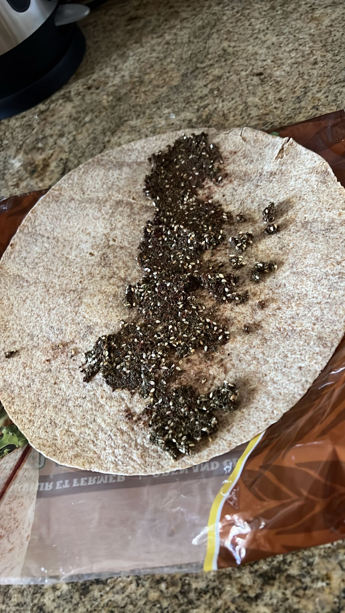 Whole wheat zaatar wrap