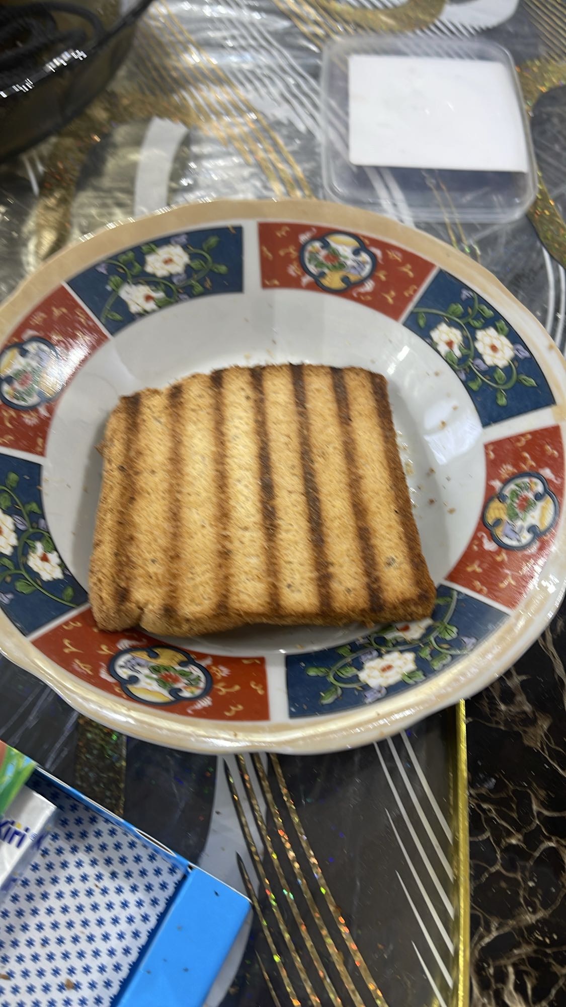 Grilled Toast with Kiri Cheese, Labneh, and Honey Walnuts