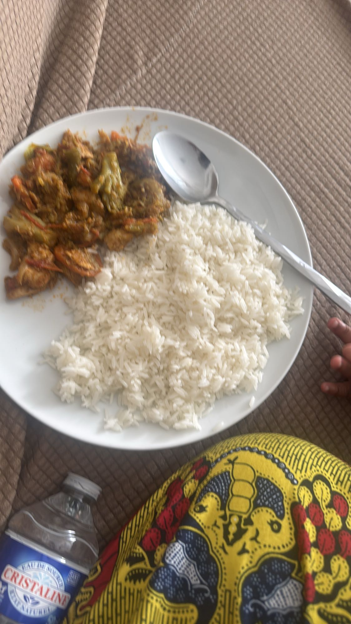 Riz blanc et poulet légumes