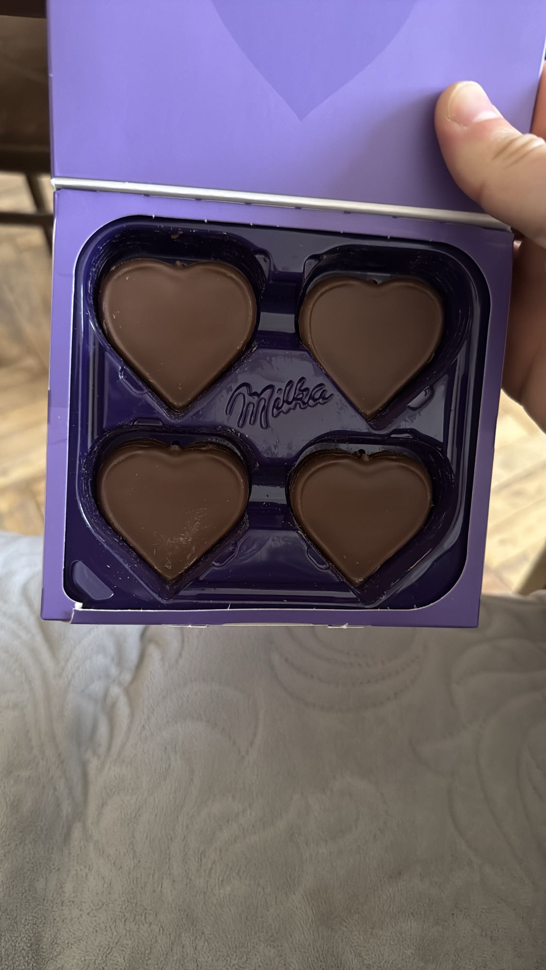 Milka heart chocolates