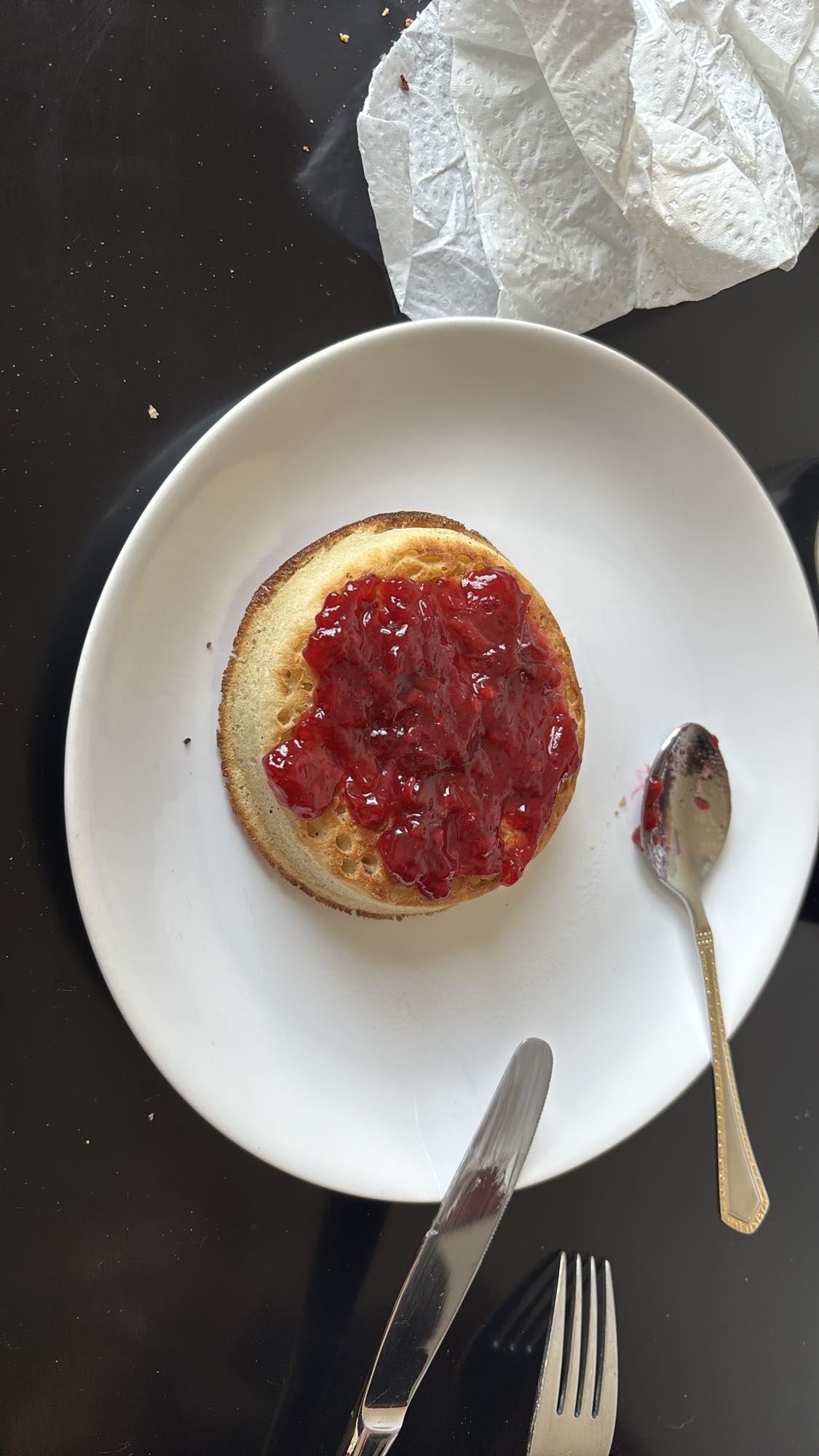 Crumpet à la confiture