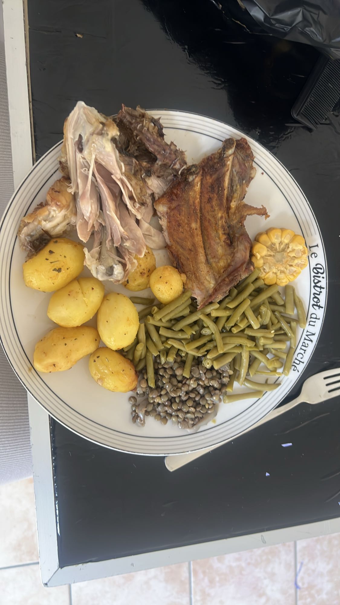 Assiette poulet légumes