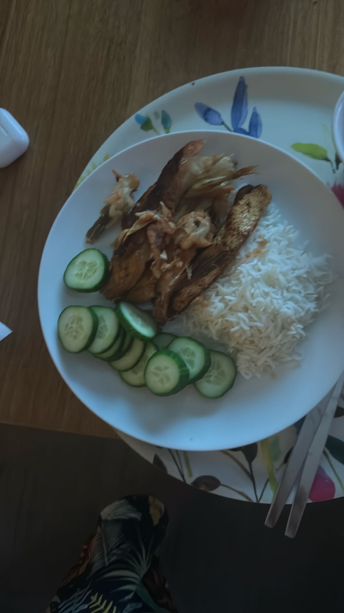 Grillad fisk med ris