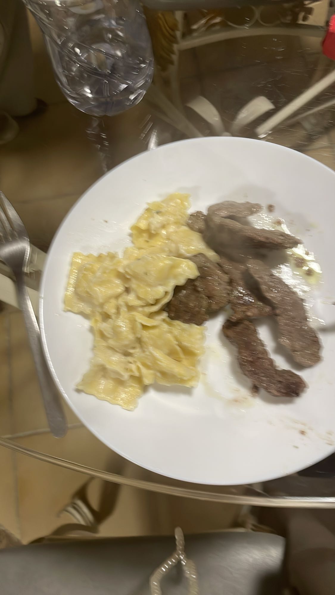 pâtes et steak