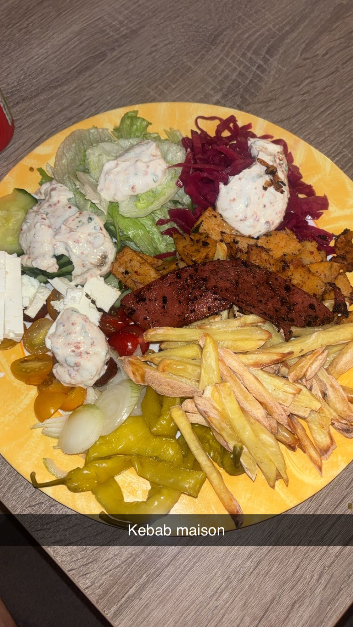 Kebab maison assiette