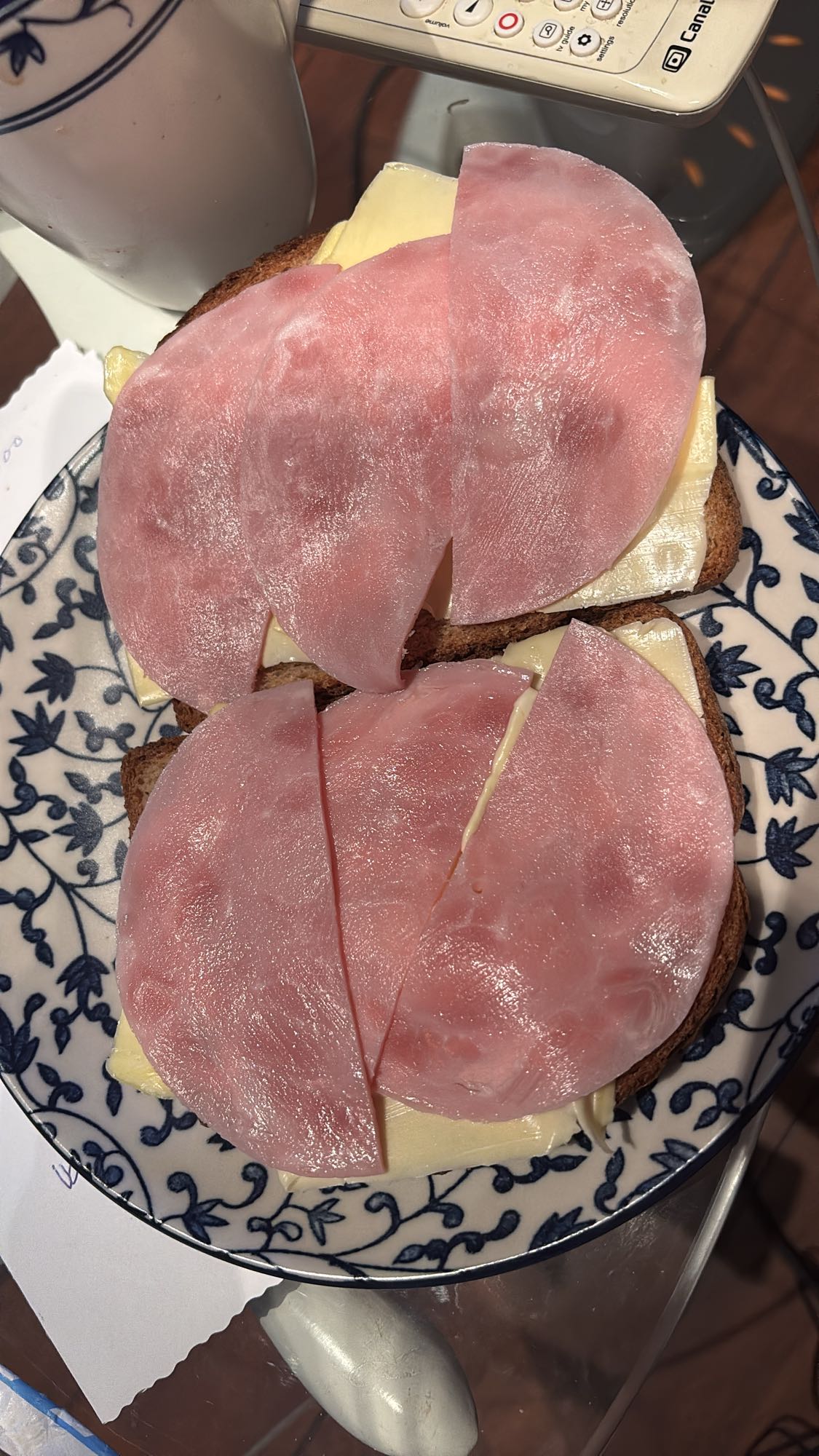 Skinkesmørbrød med smør