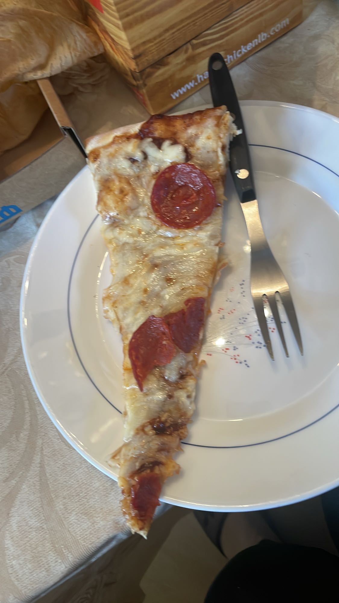 Pepperoni pizza slice