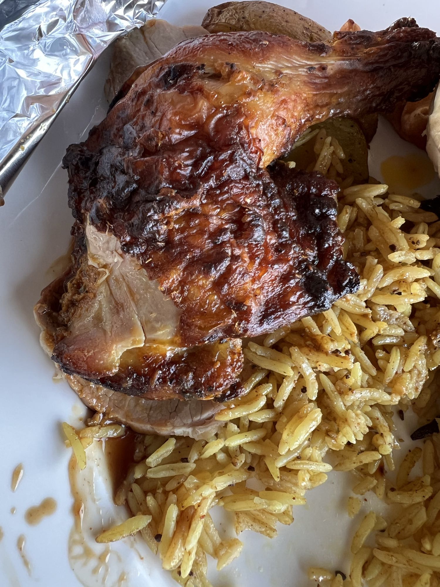Roast chicken with rice