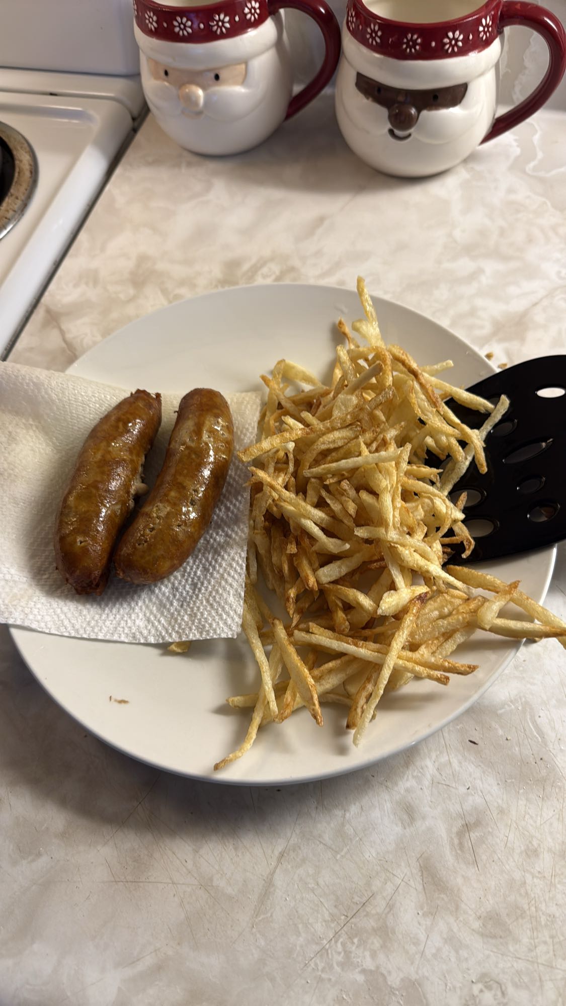 Saucisses et frites maison
