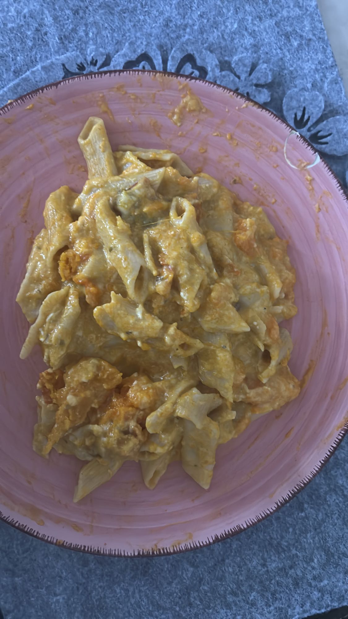 pasta con calabaza y queso
