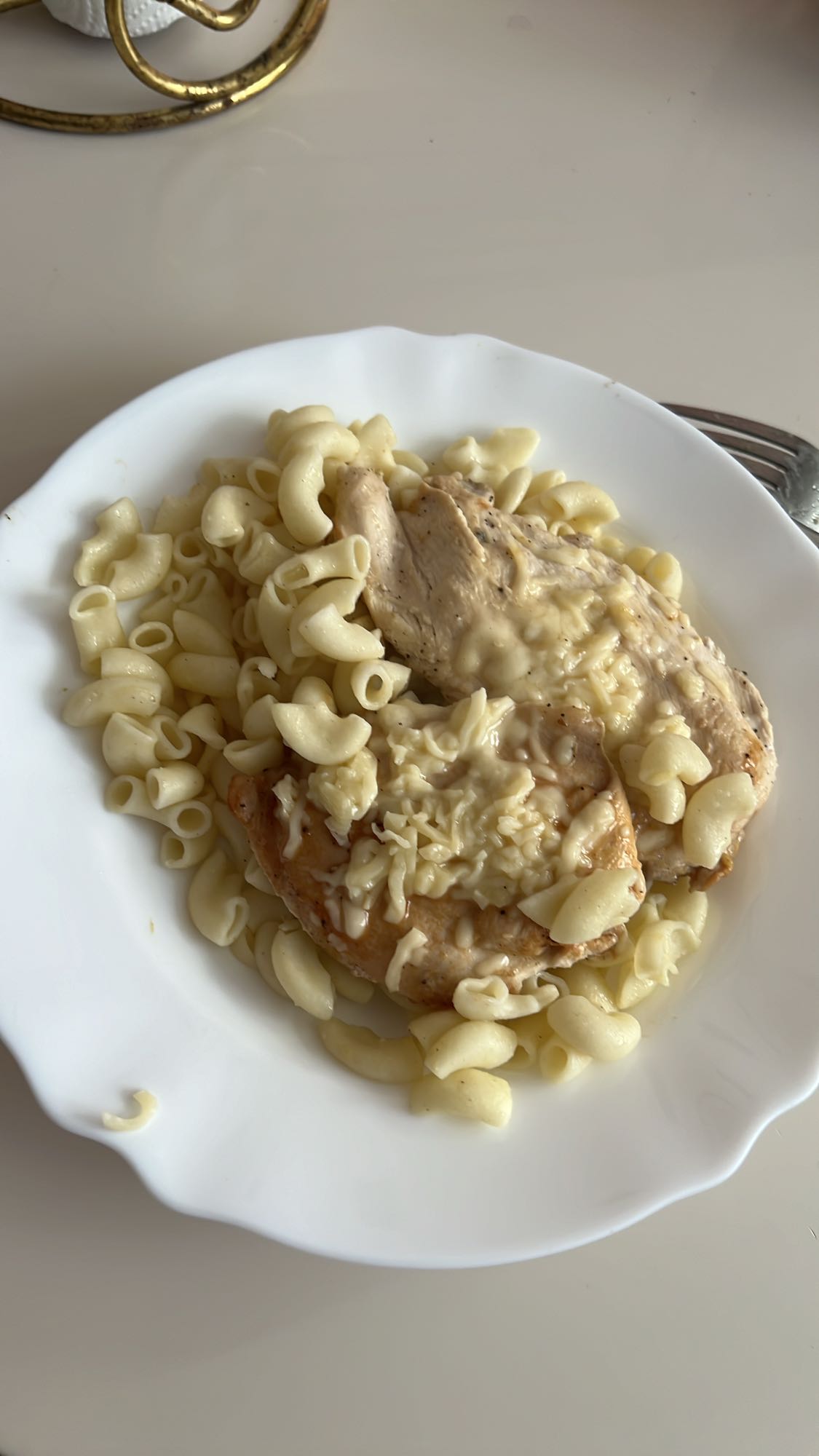 Poulet pâtes fromage