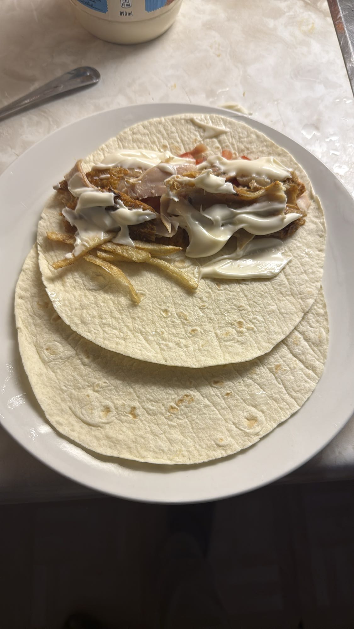 Wrap au poulet et mayo