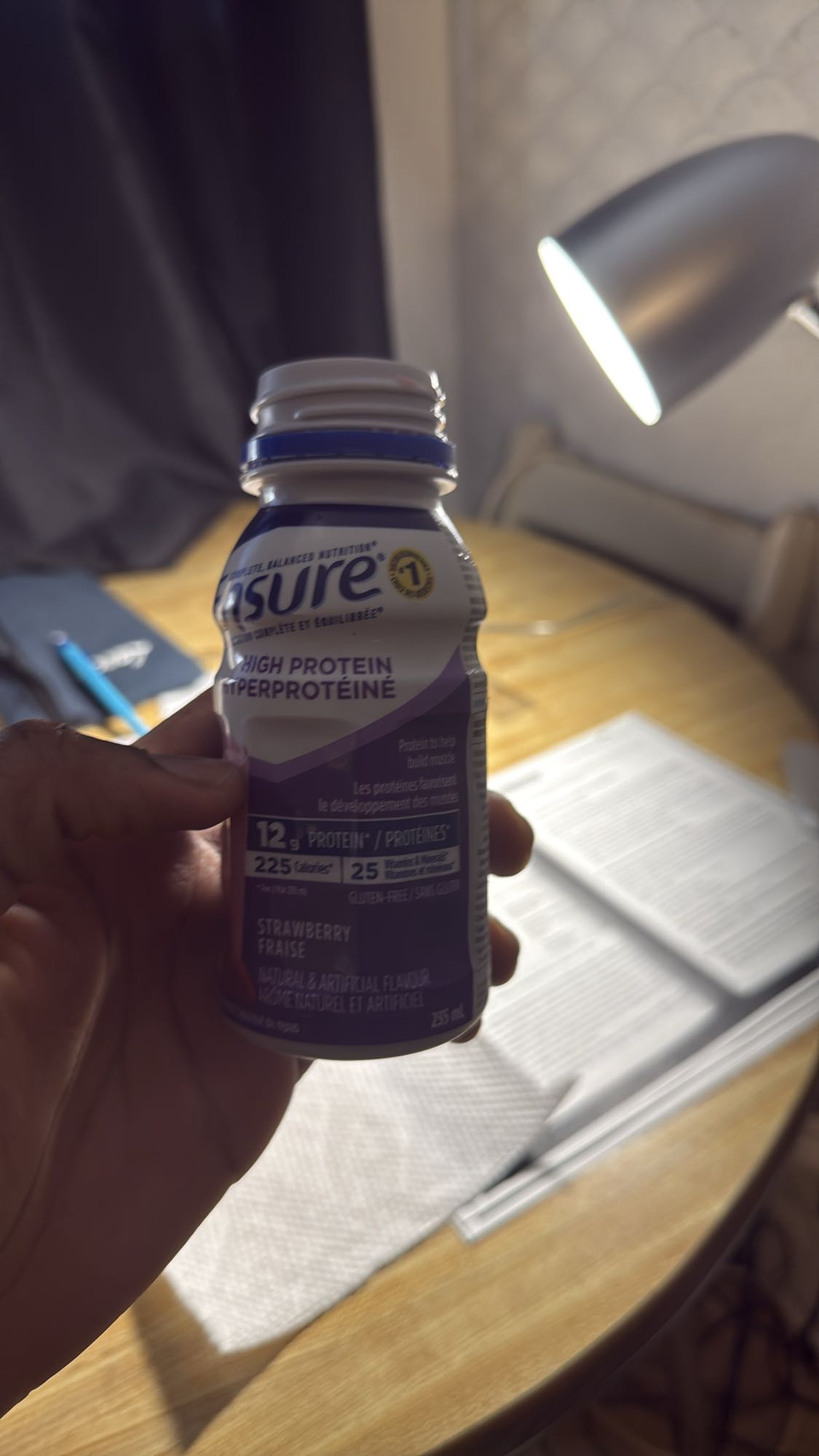 Boisson protéinée fraise