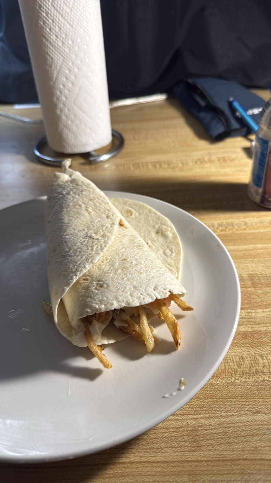 Wrap frites et sauce