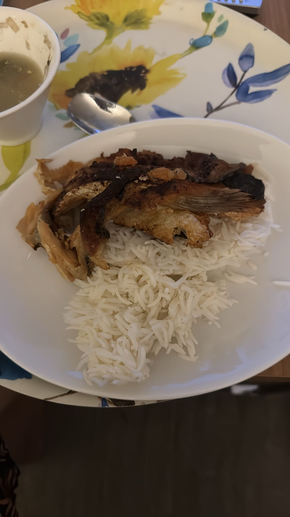 Grillad fisk med ris