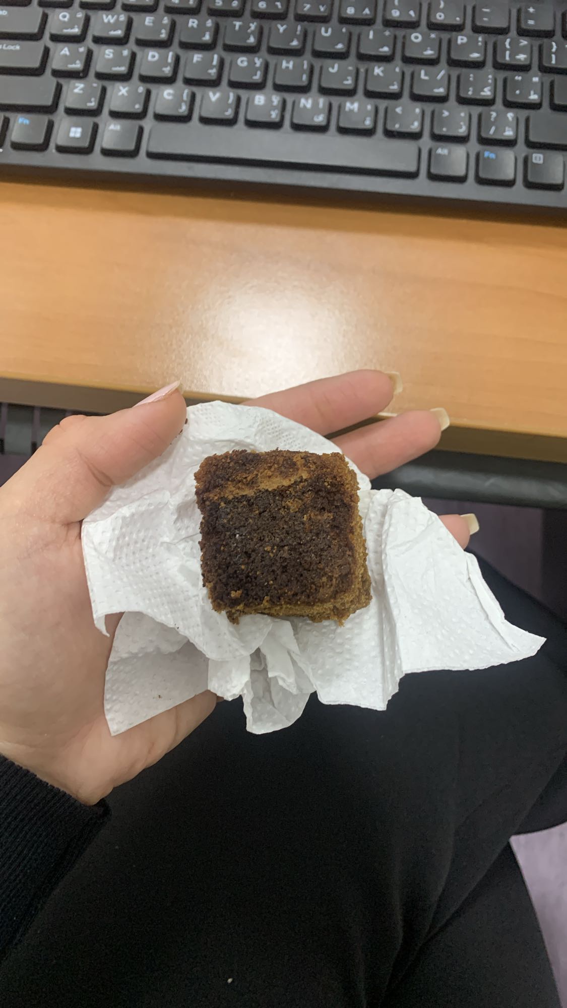 Chocolate marble cake piece