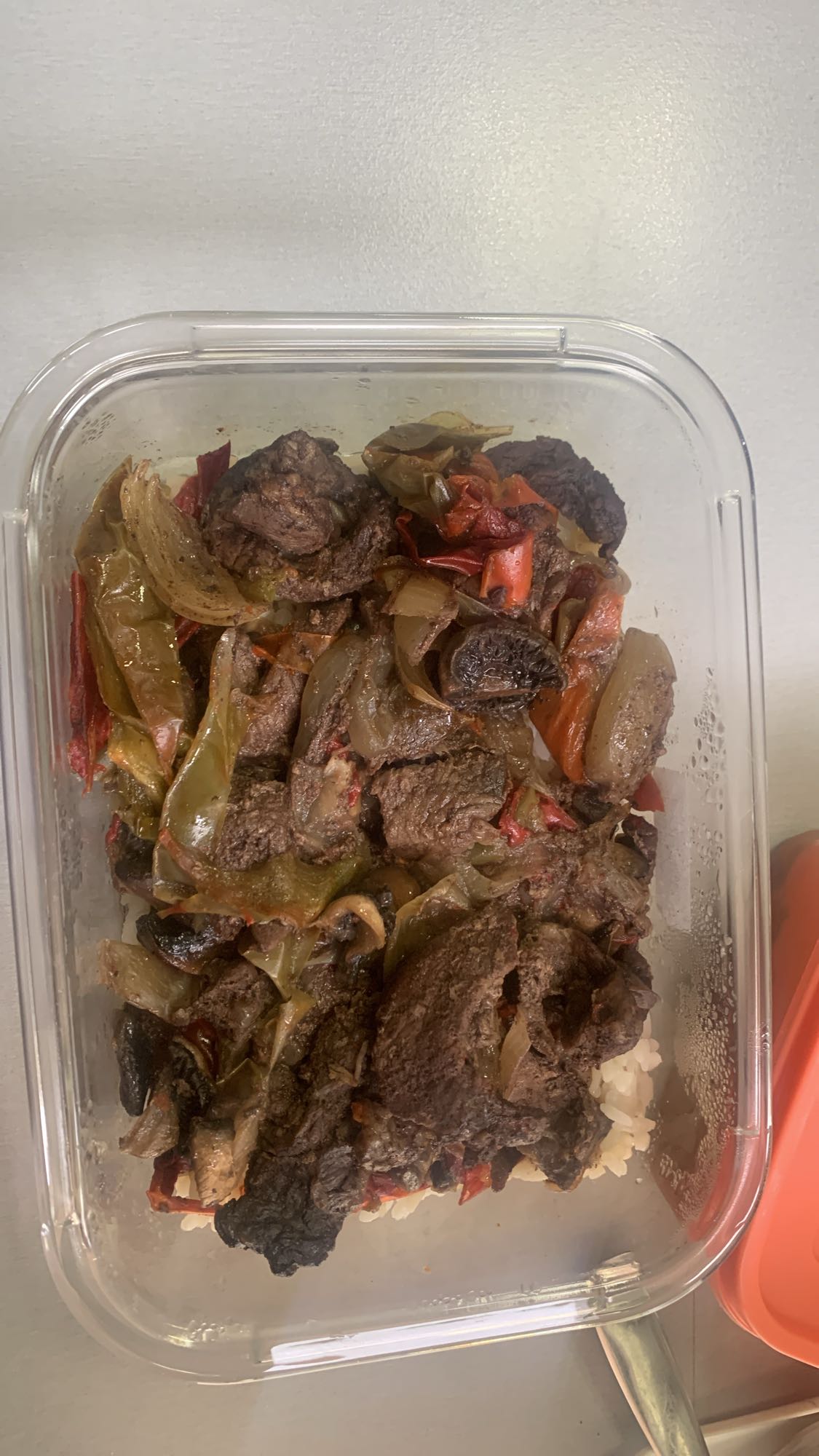 Beef stir fry with rice