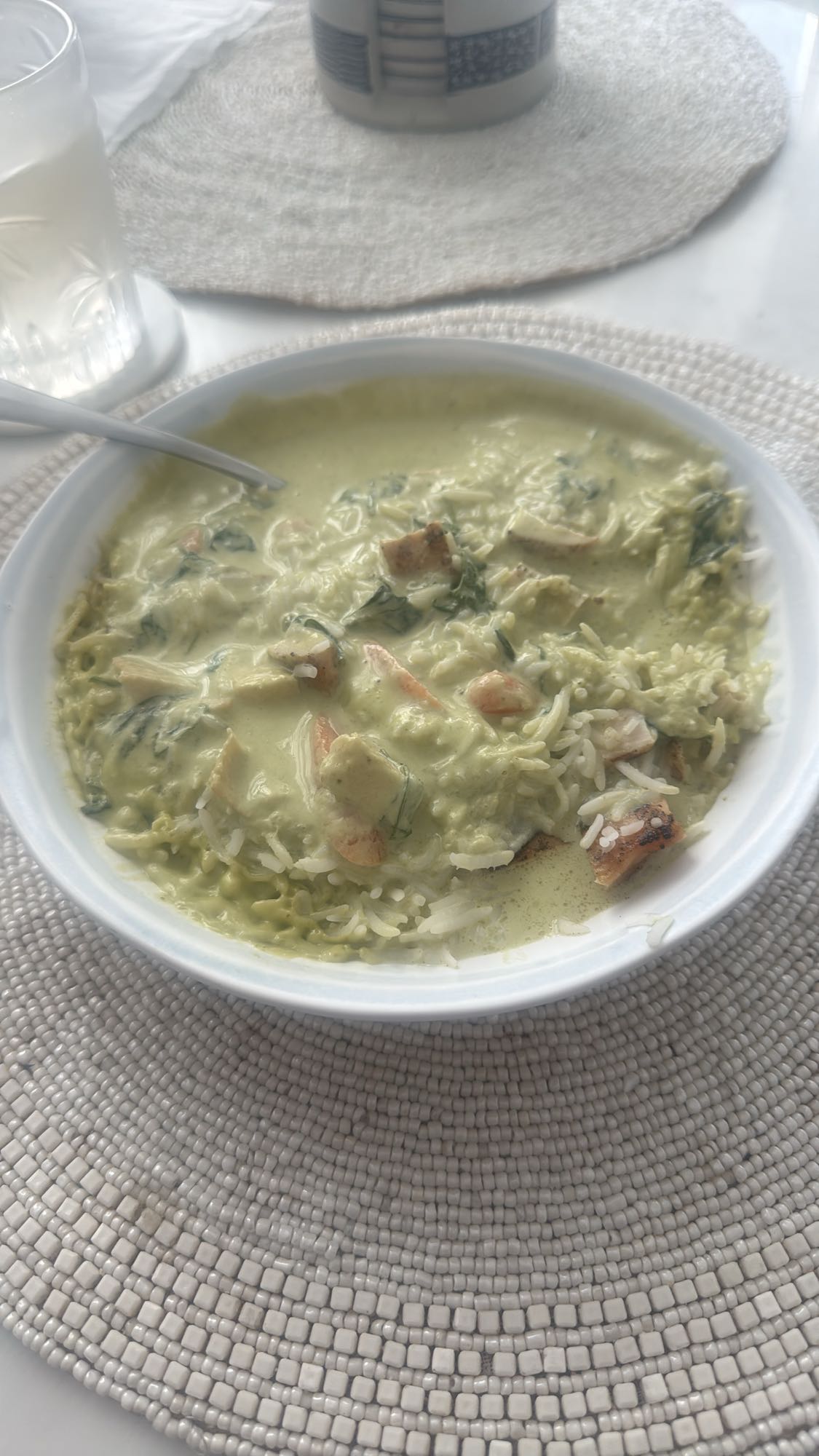 Groene curry met rijst