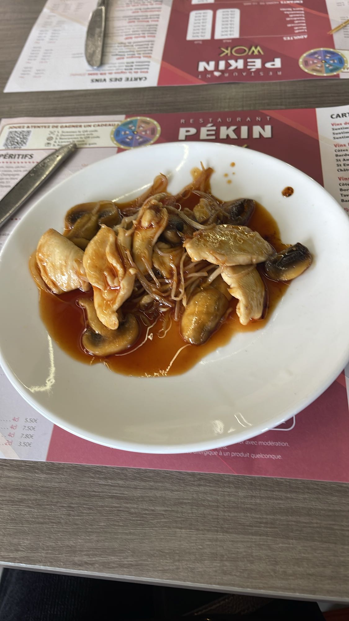 Poulet aux champignons sauce soja