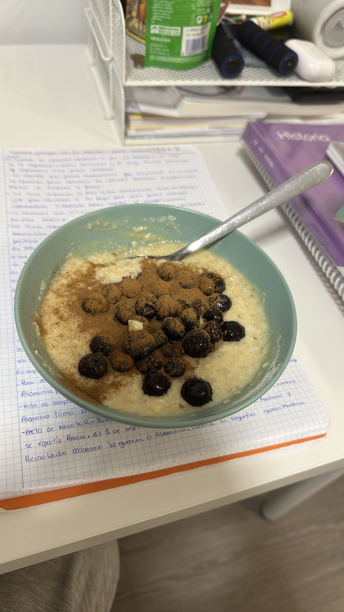 Avena con arándanos