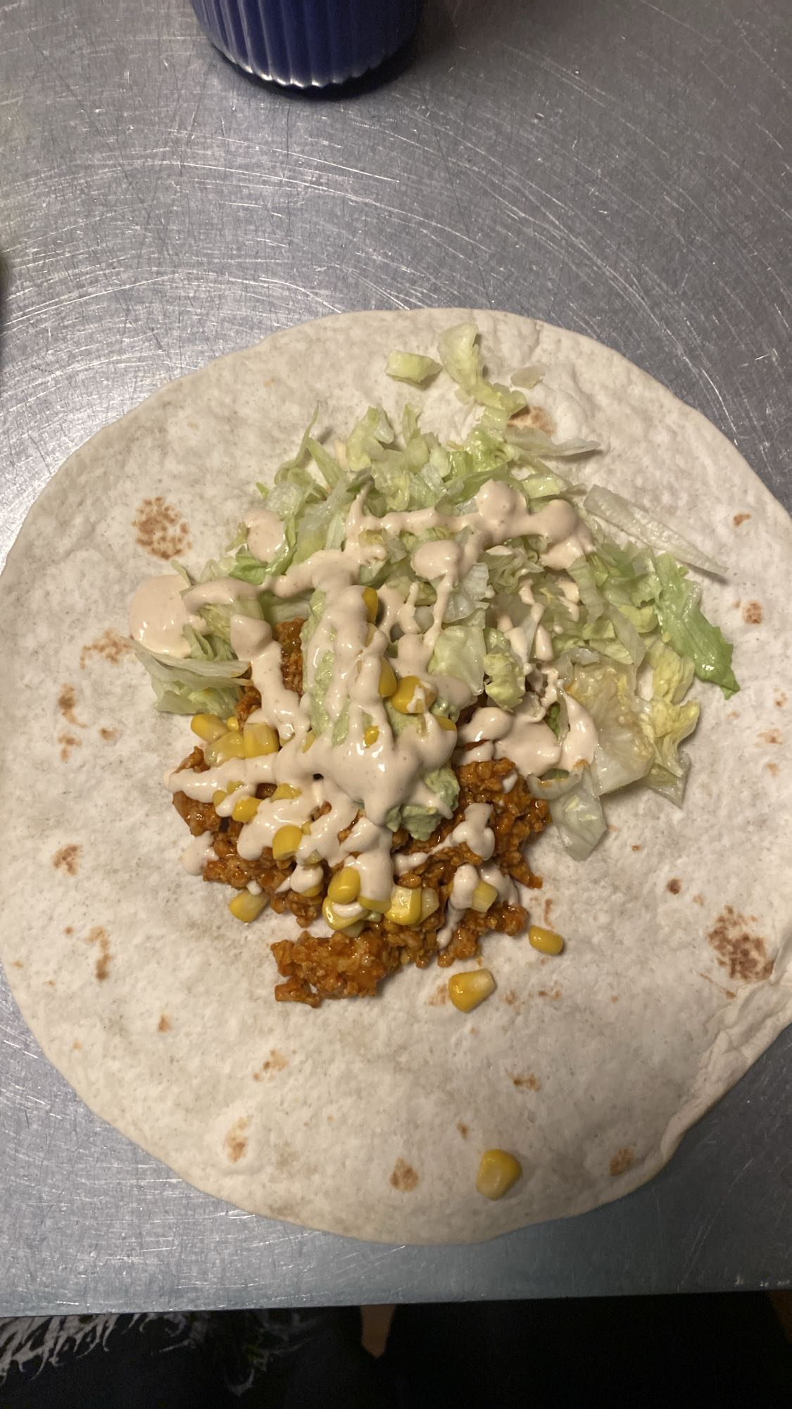 Wrap med kjøtt og salat