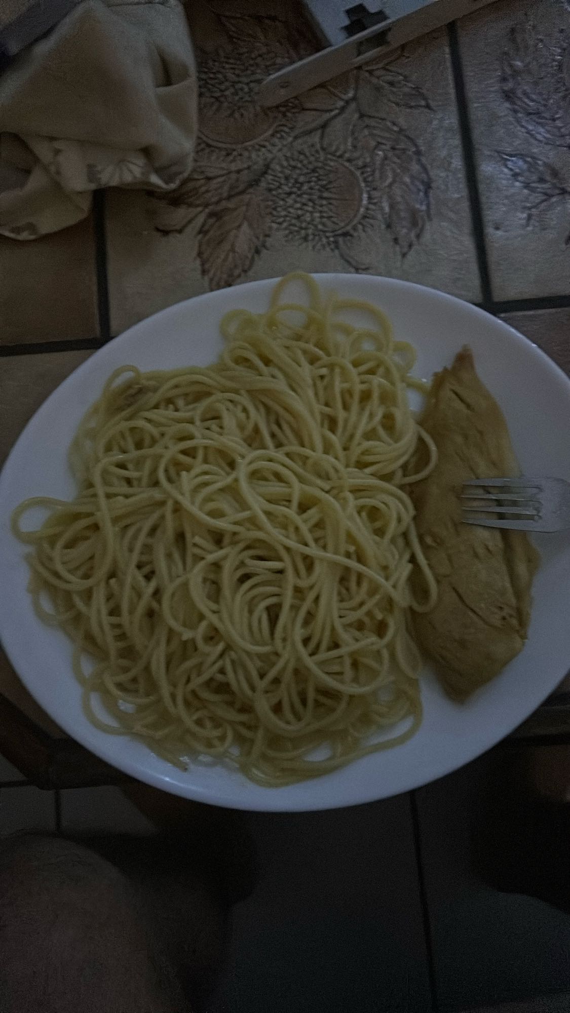 Spaghetti et filet de poulet