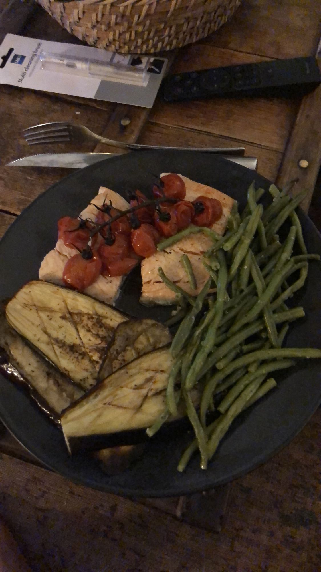 Saumon et légumes grillés