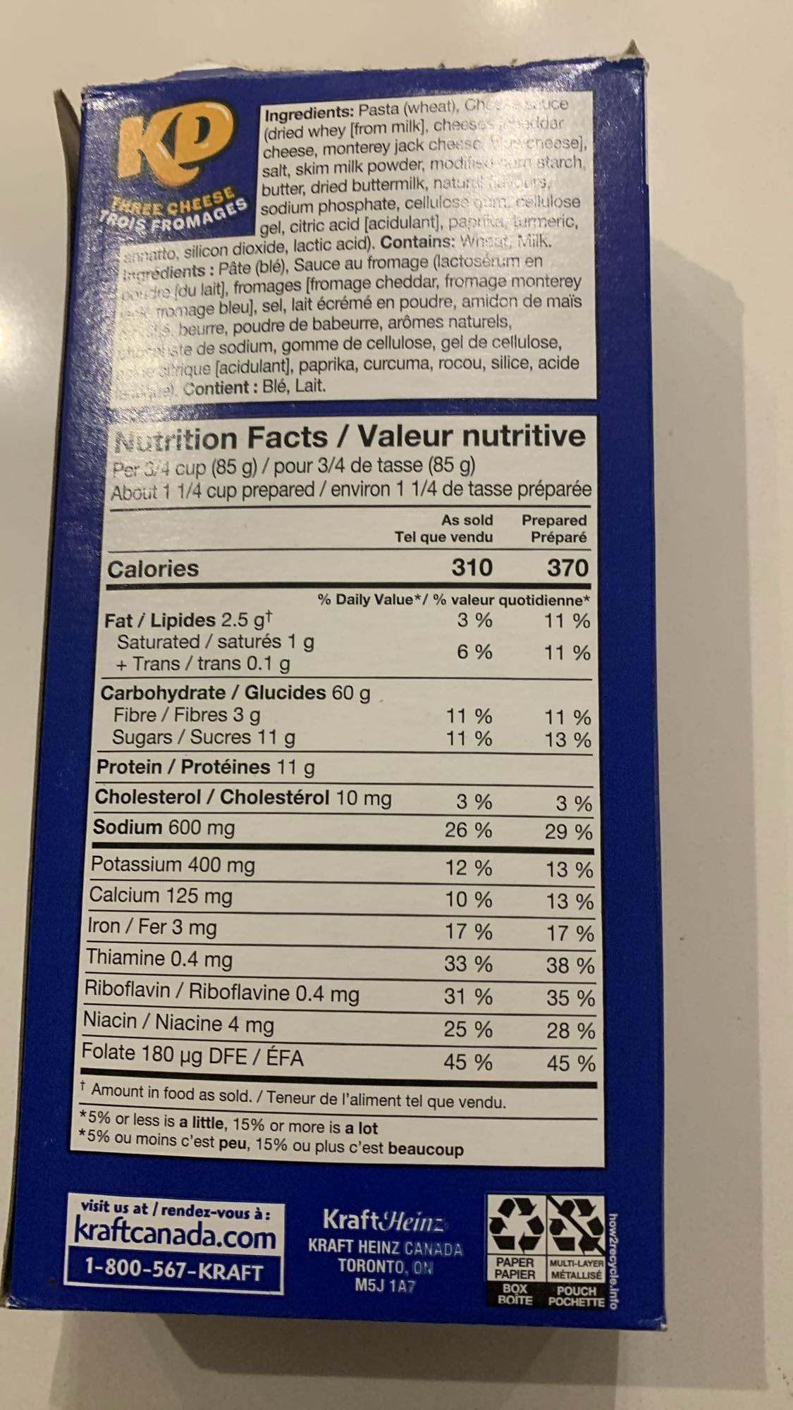 Macaroni au fromage trois fromages