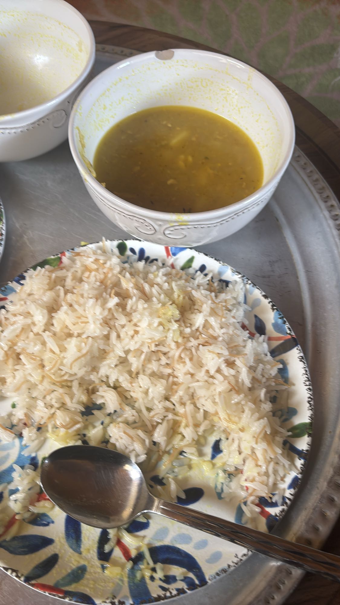 Rice with lentil soup