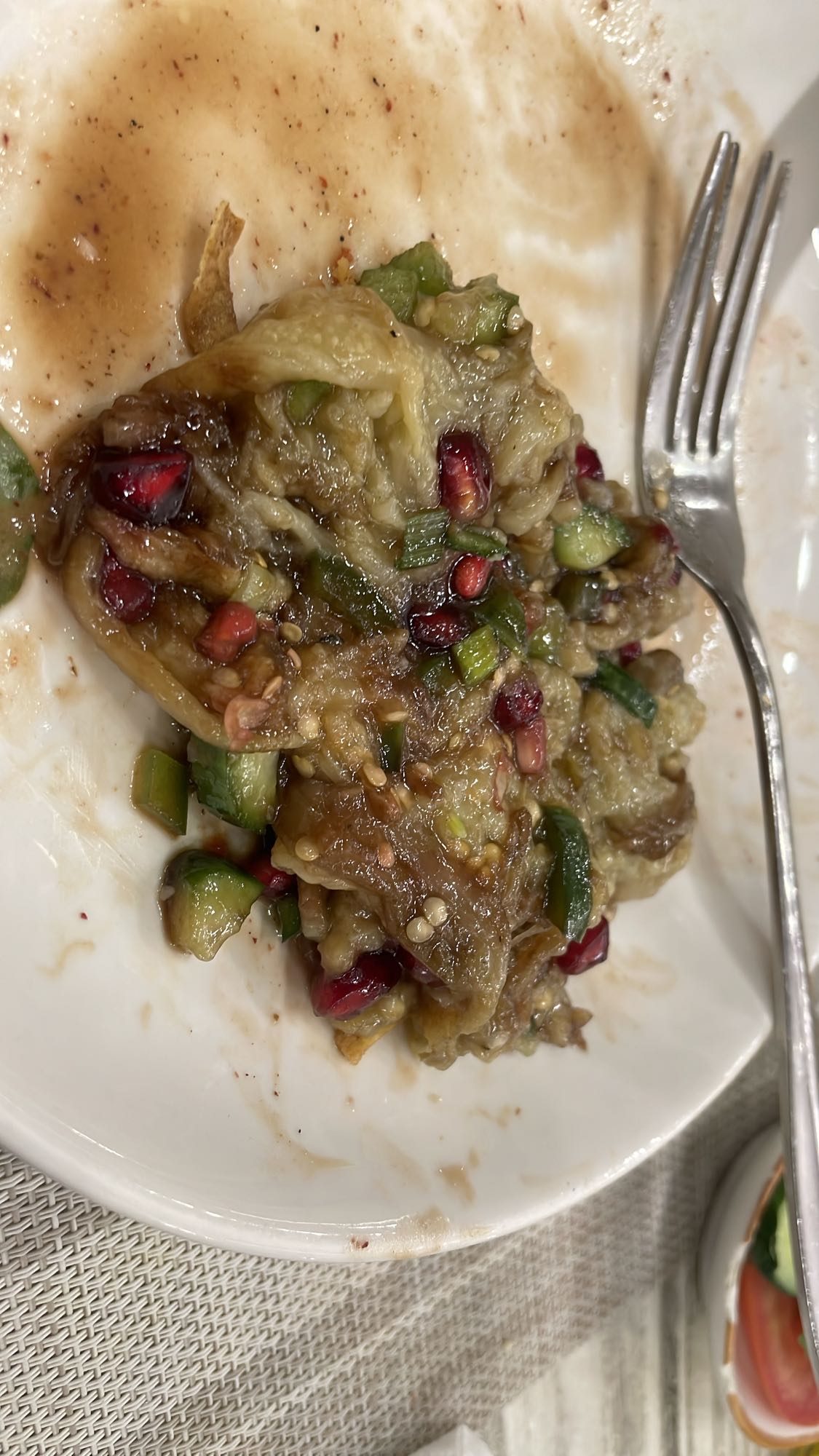 Eggplant salad with pomegranate
