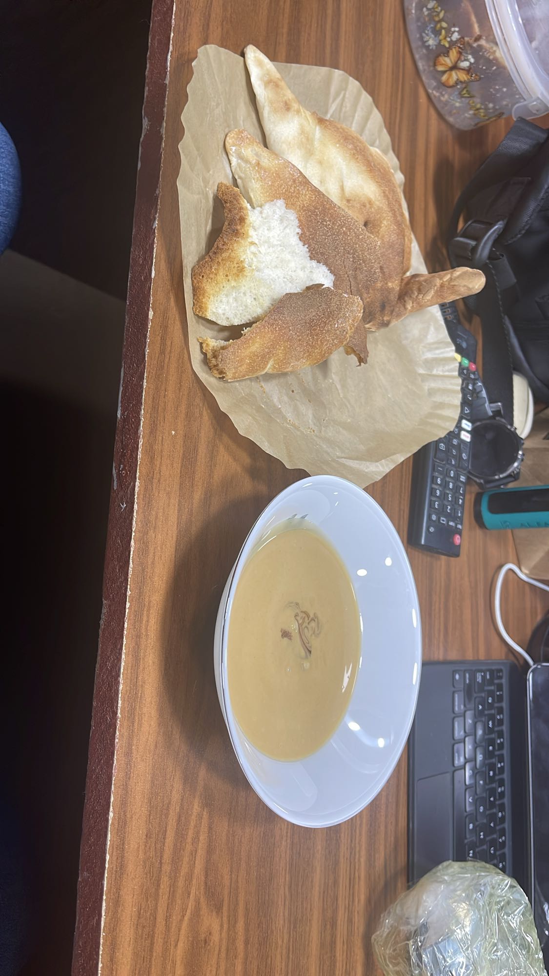 Date syrup and tahini with bread