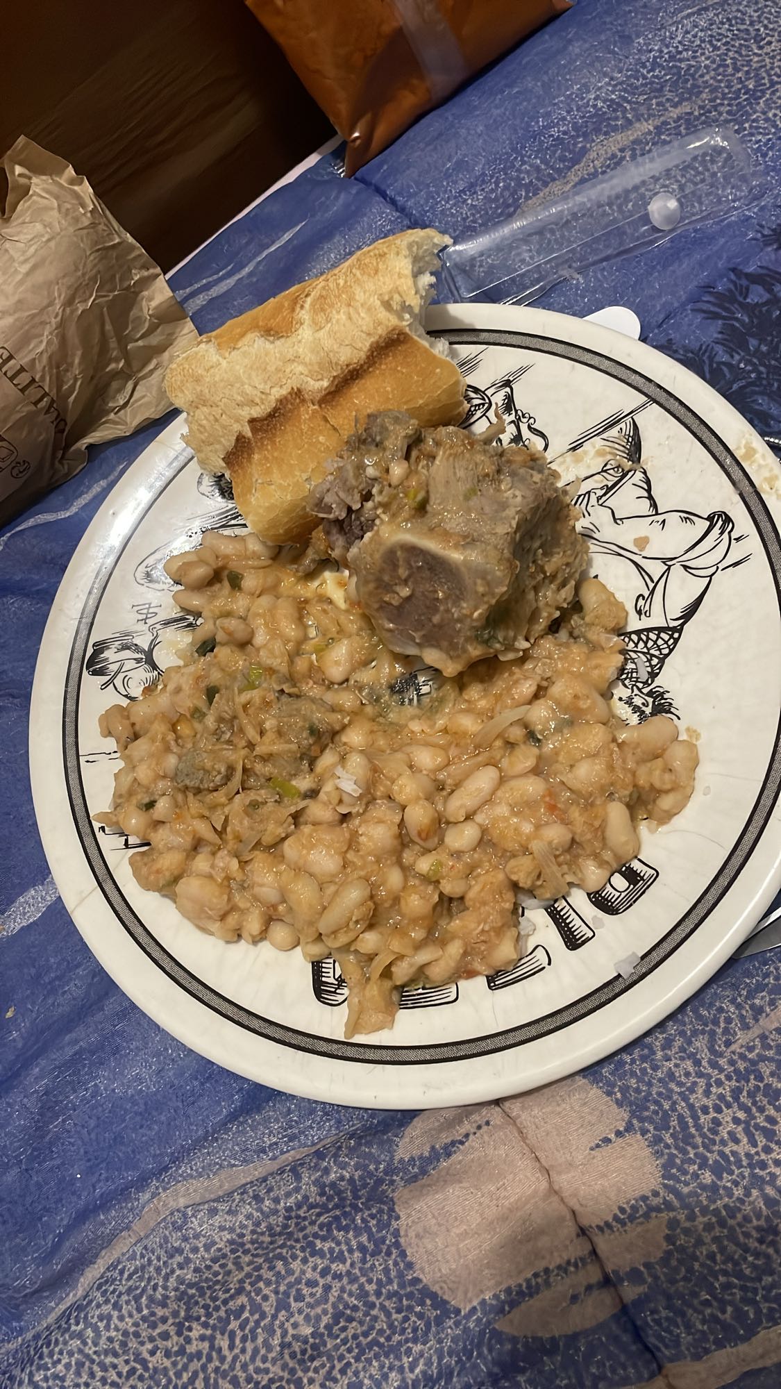 Haricots blancs et viande