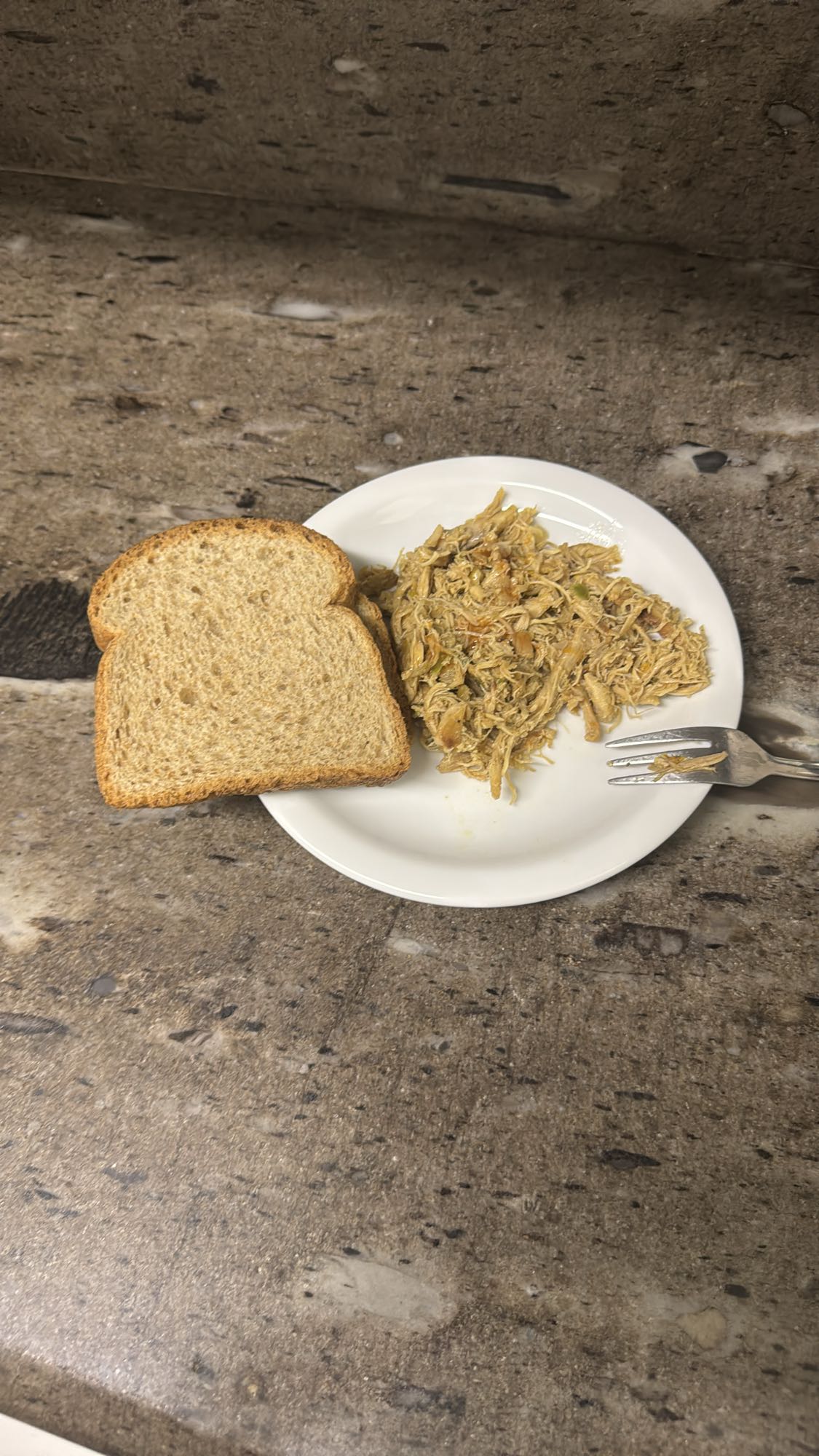 Frango desfiado com pão