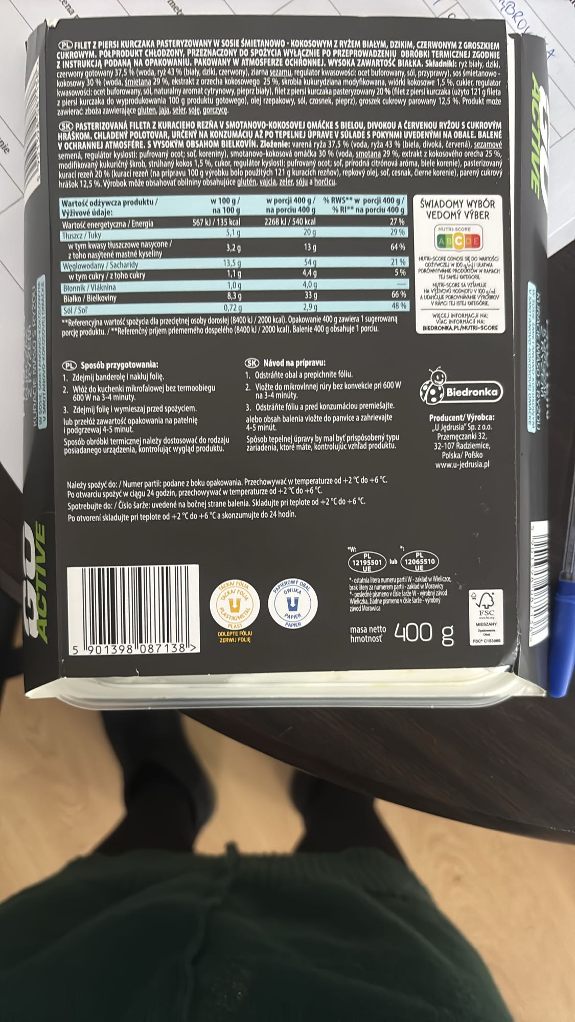 Kurczak w sosie kokosowym z ryżem