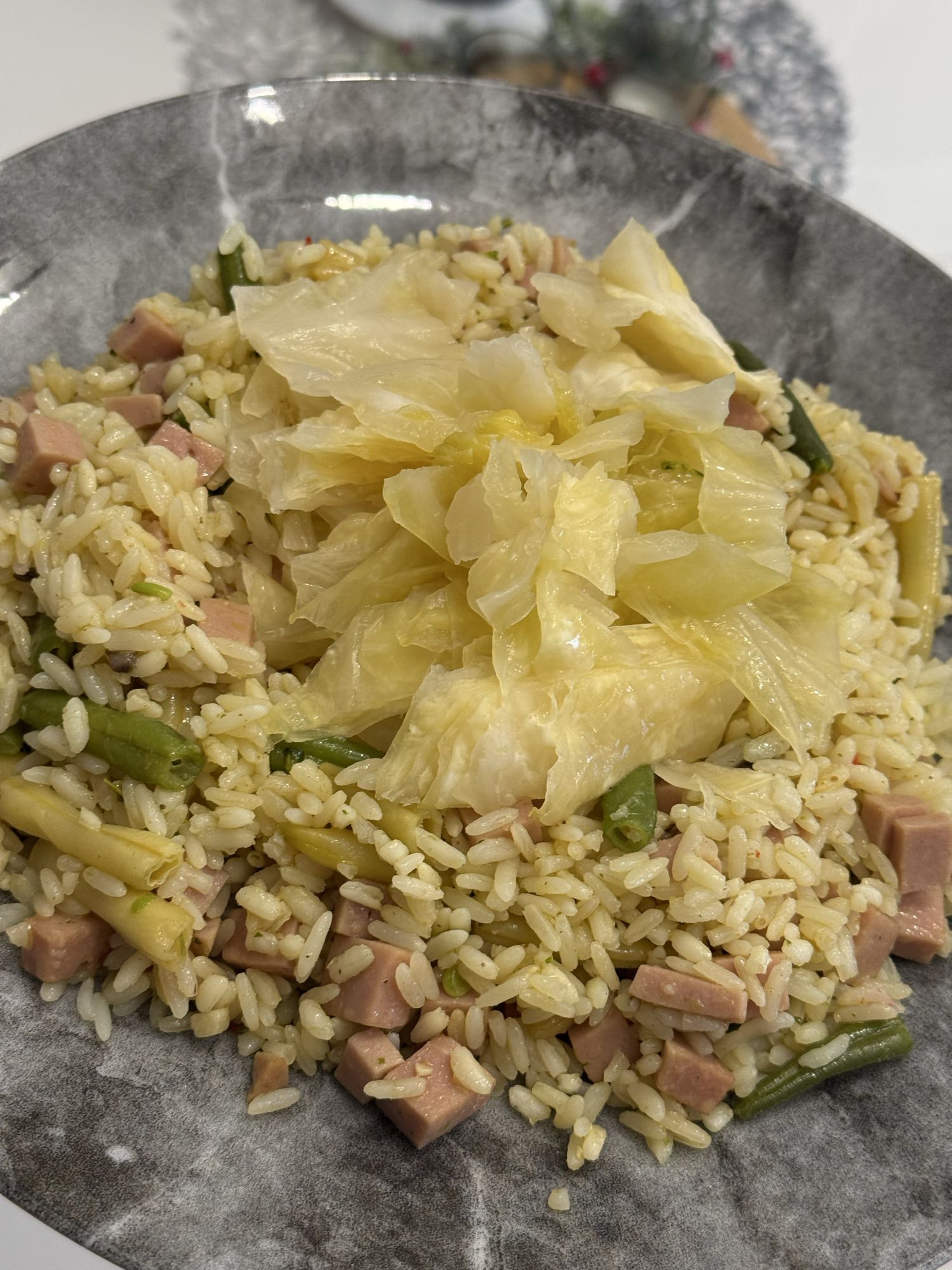 Riz aux légumes et jambon