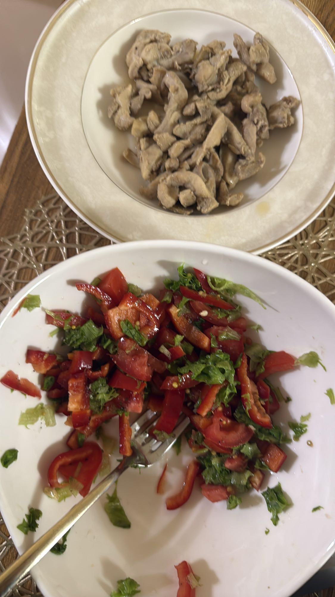 салат с куриными желудками