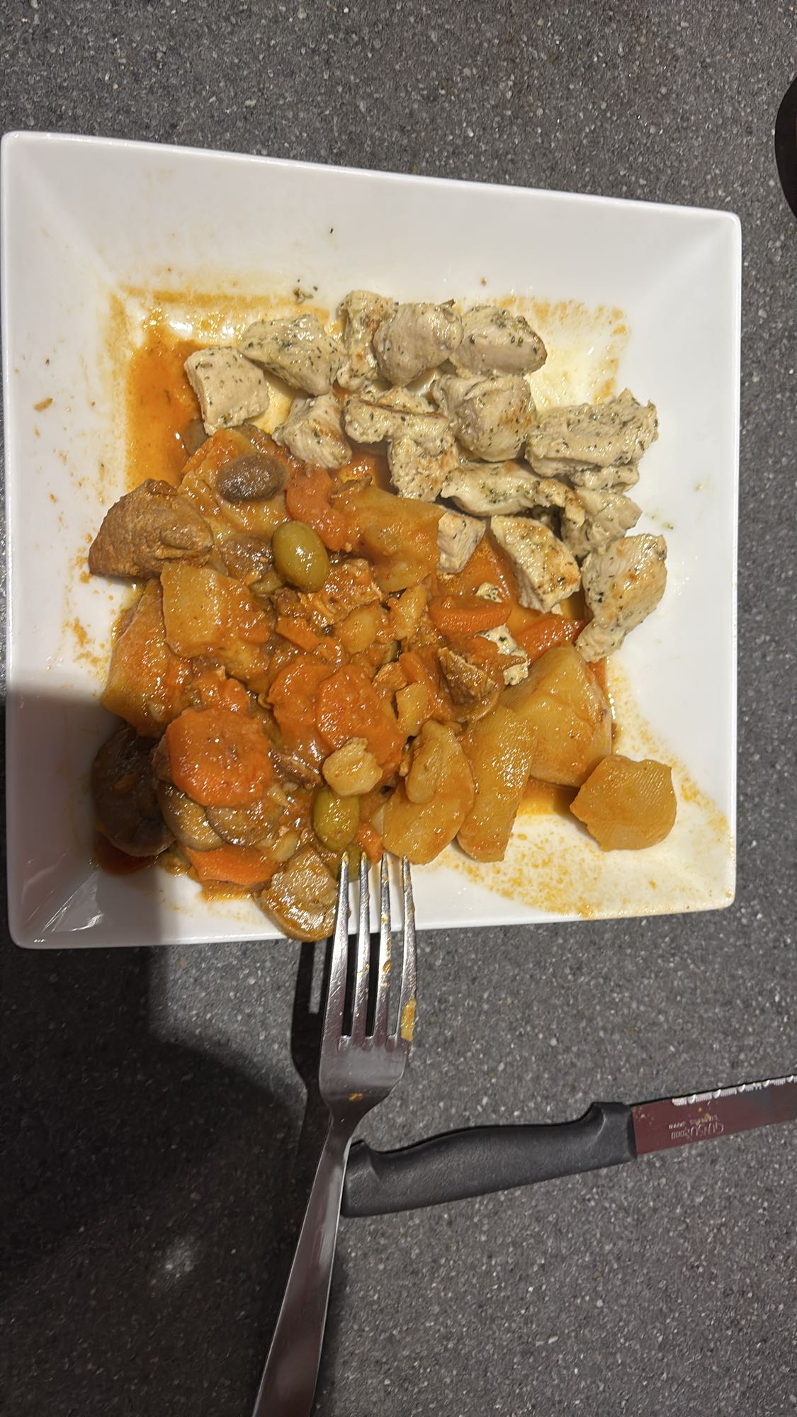 Poulet et ragoût de légumes