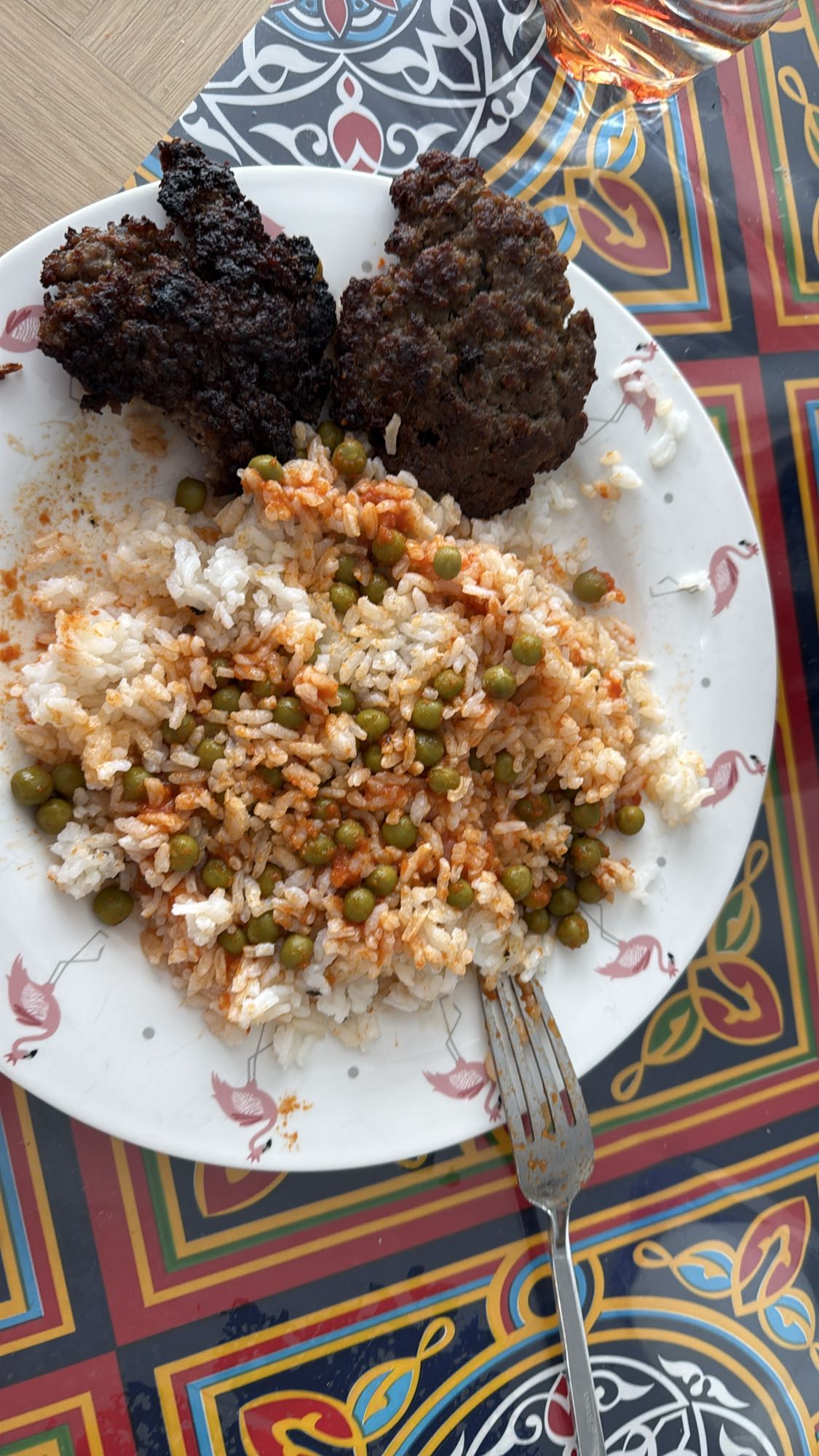 Rice with peas and meat