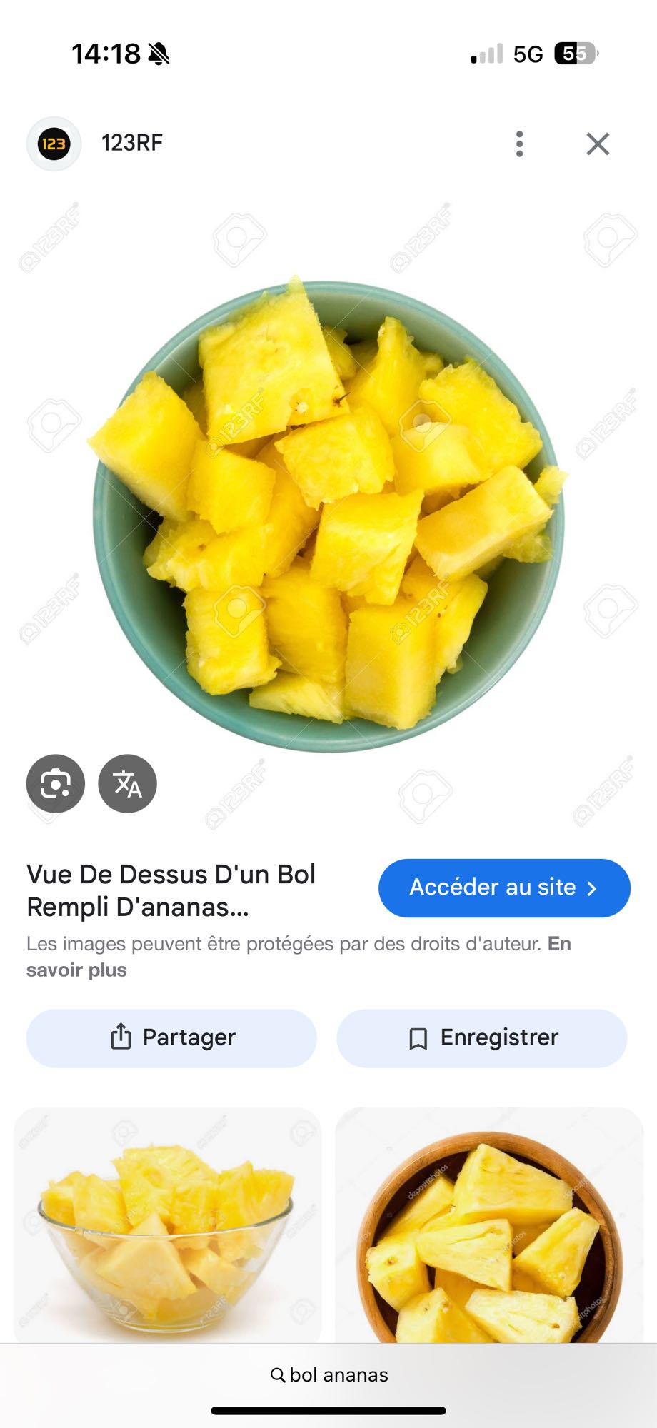 Bol d'ananas frais