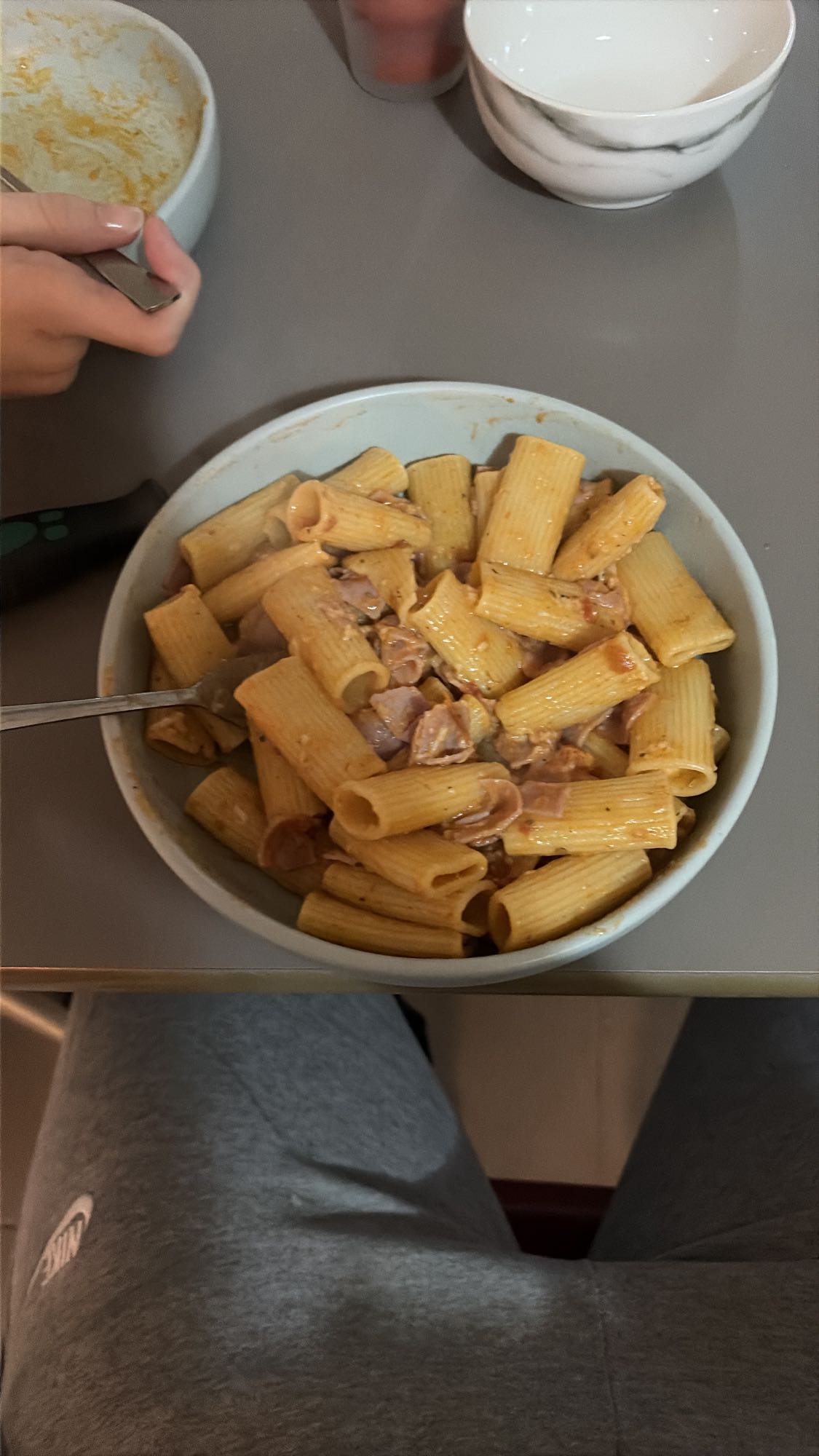 Pâtes à la crème et jambon