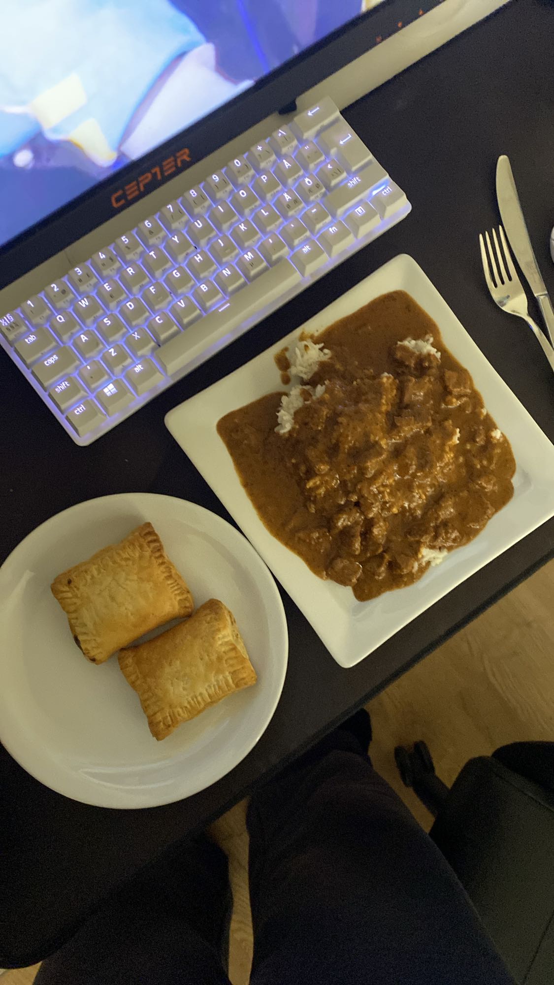 Rice curry & pastries