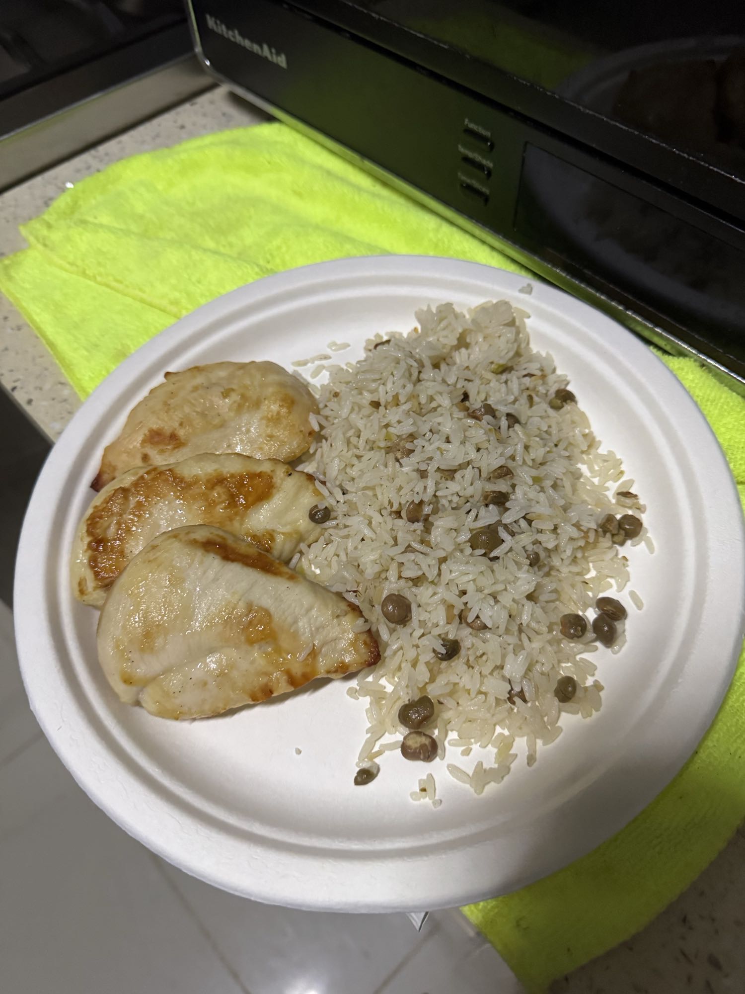 Pollo con arroz y lentejas