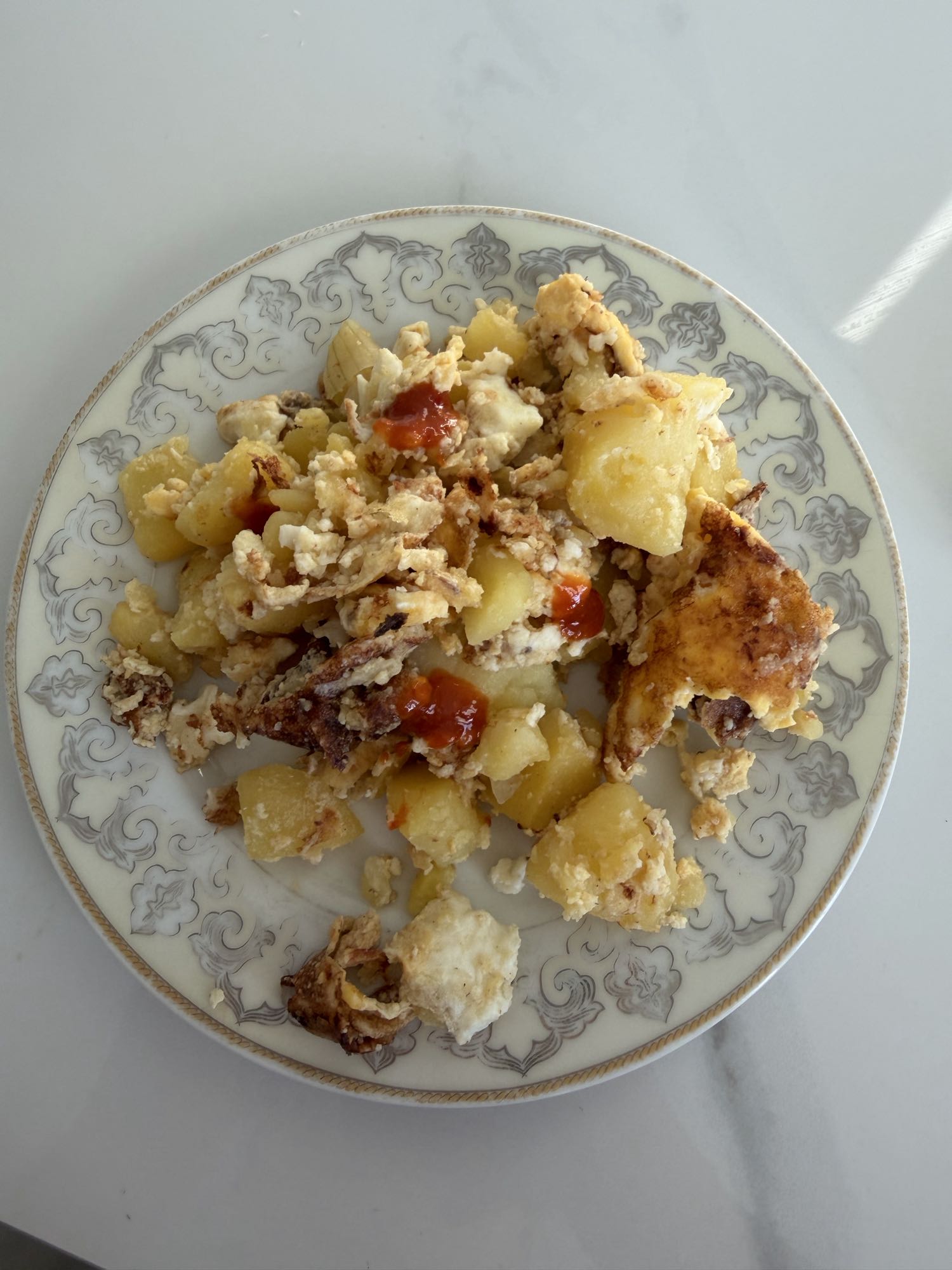 картошка с яйцом